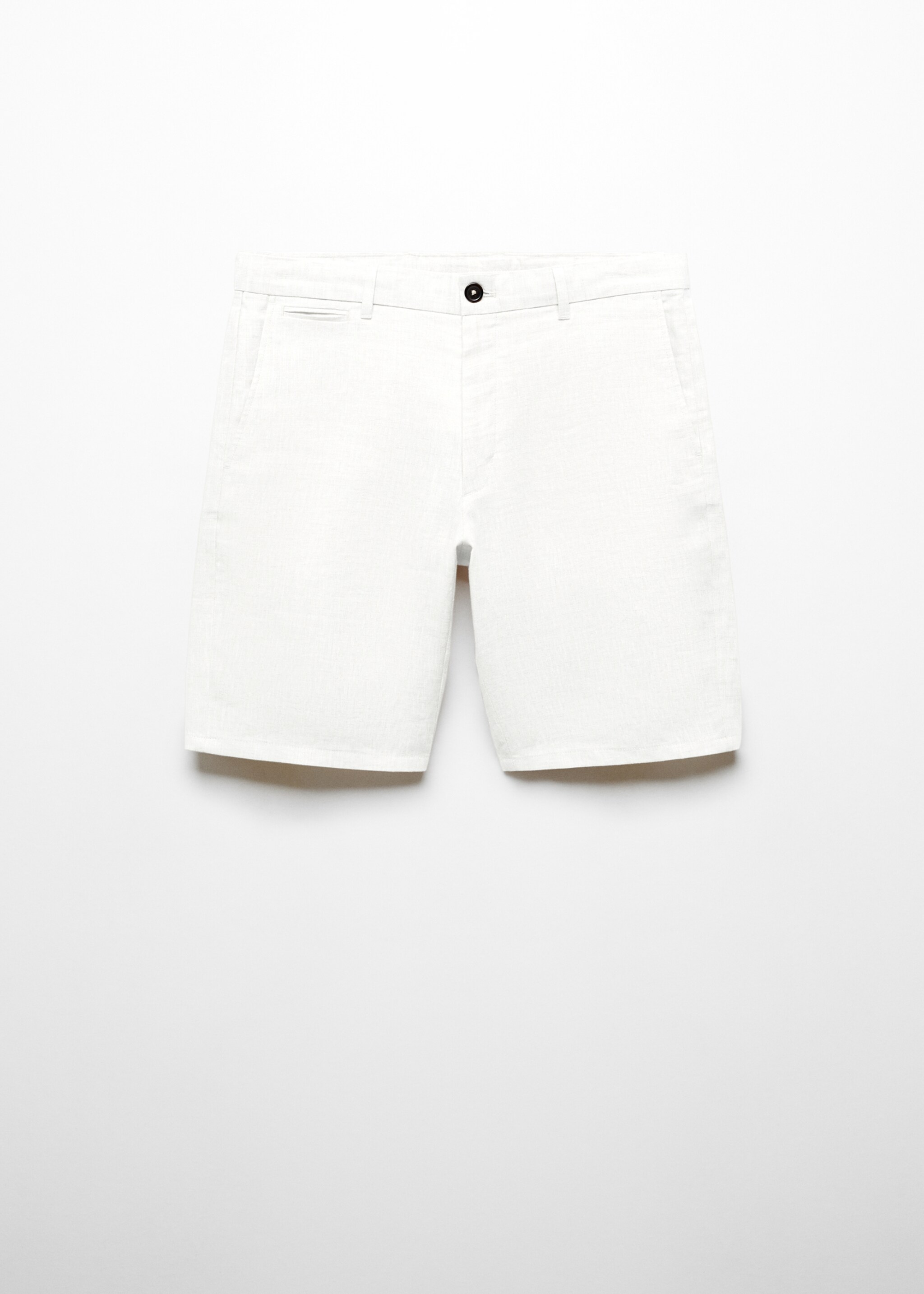 Slim-fit 100% linen bermuda shorts - Article without model