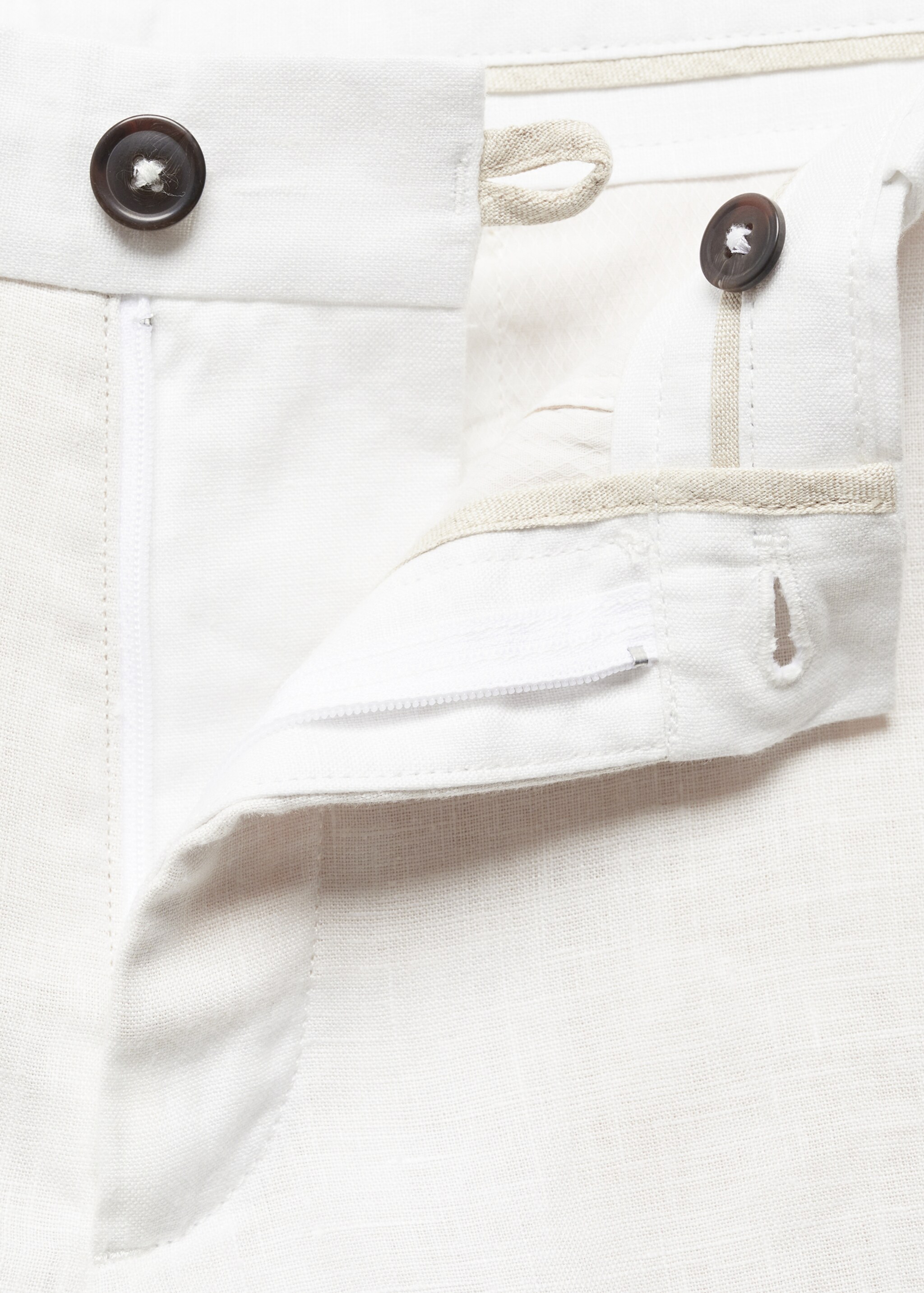 Slim-fit 100% linen bermuda shorts - Details of the article 8