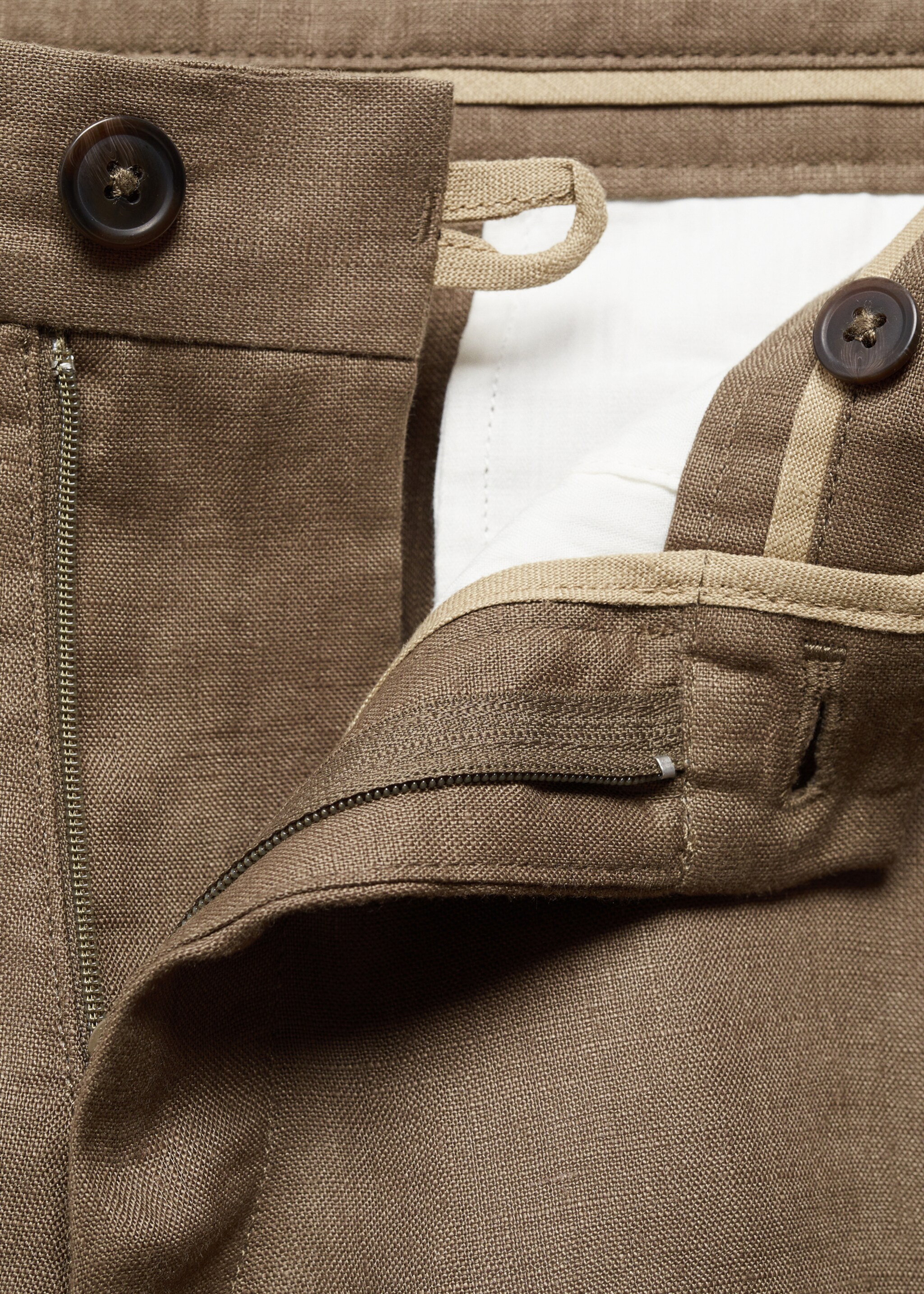 Slim-fit 100% linen bermuda shorts - Details of the article 8