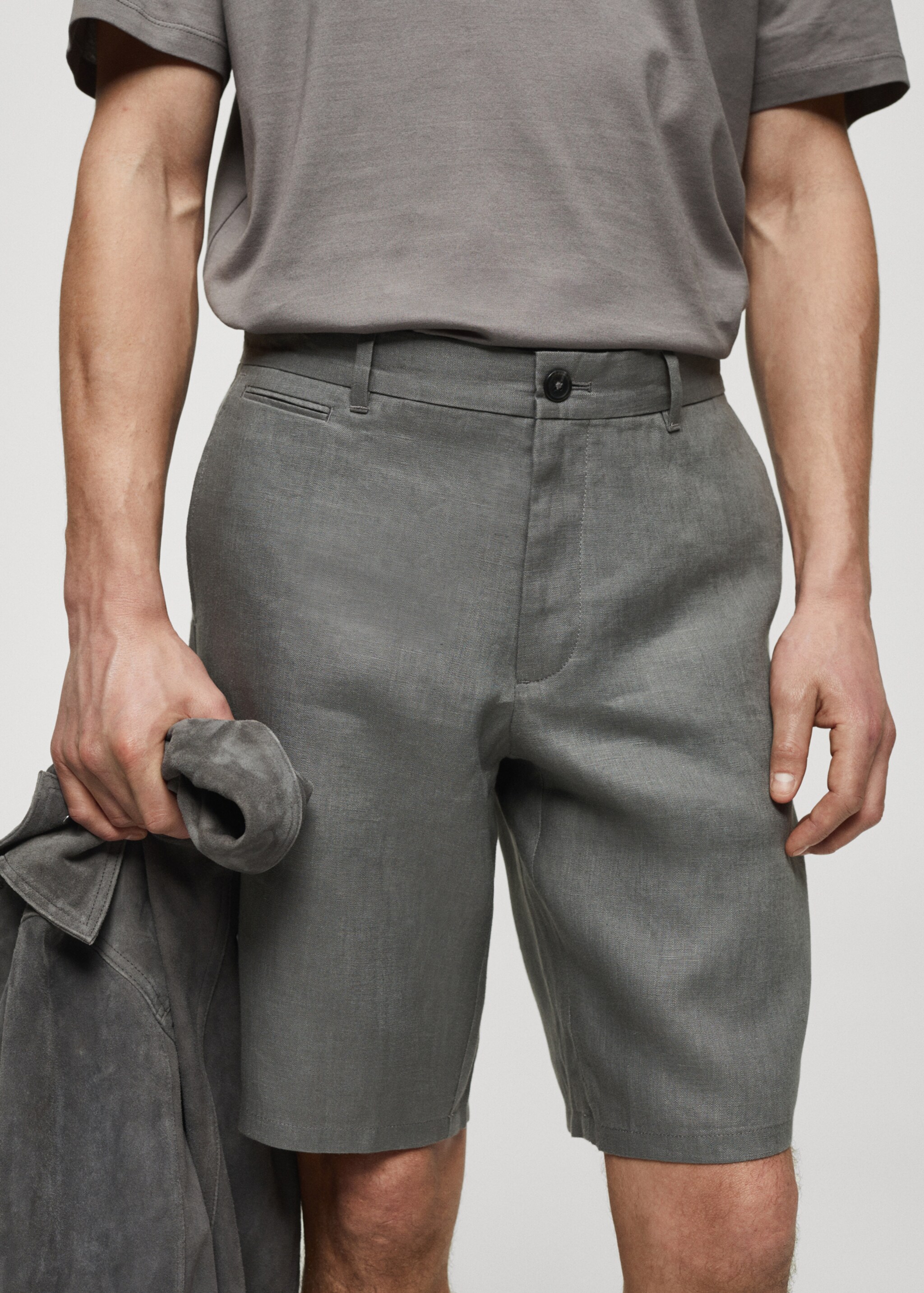 Slim-fit bermuda 100% linnen - Detail van het artikel 1