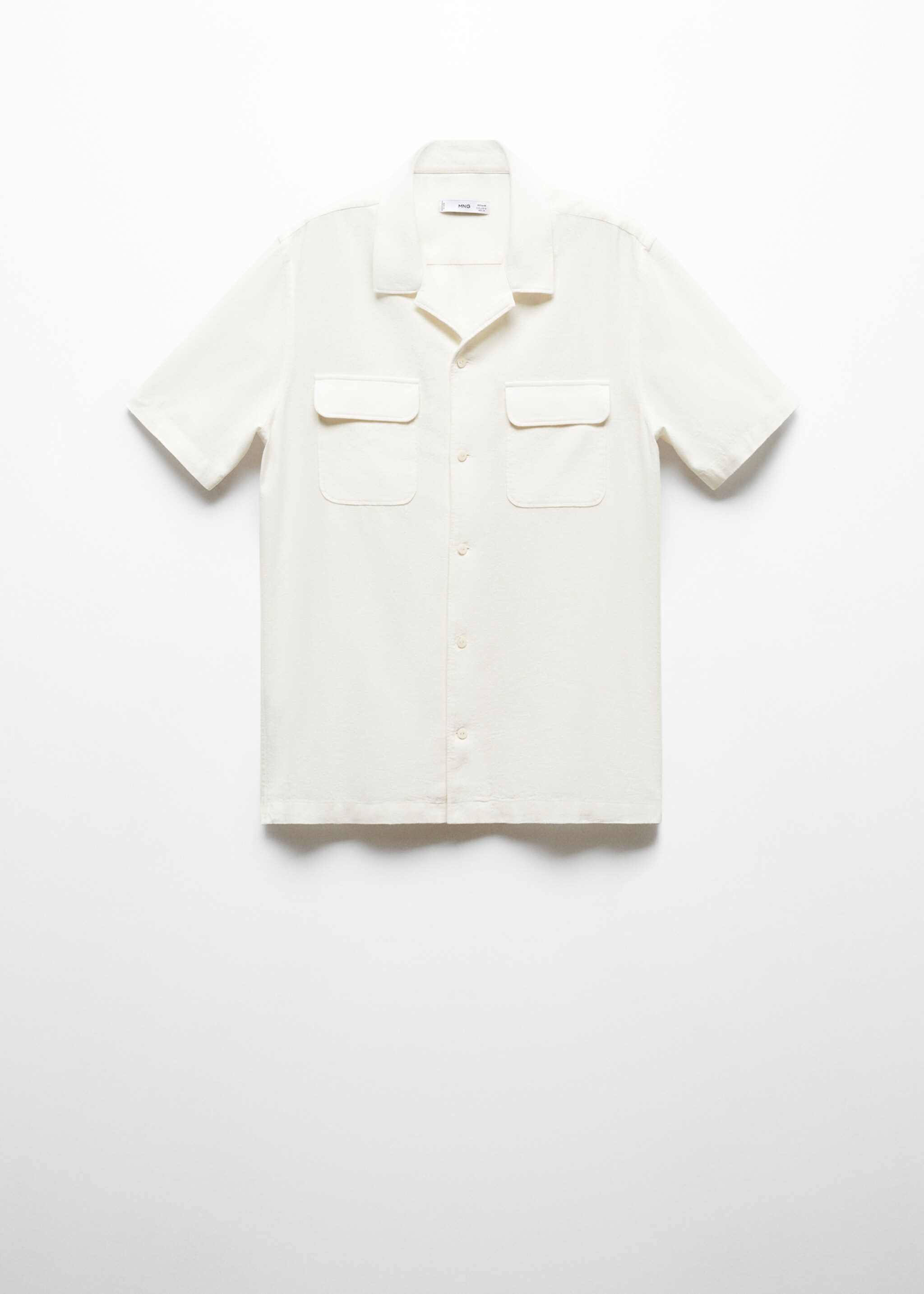 Linen shirt with bowling collar and pockets - Article without model