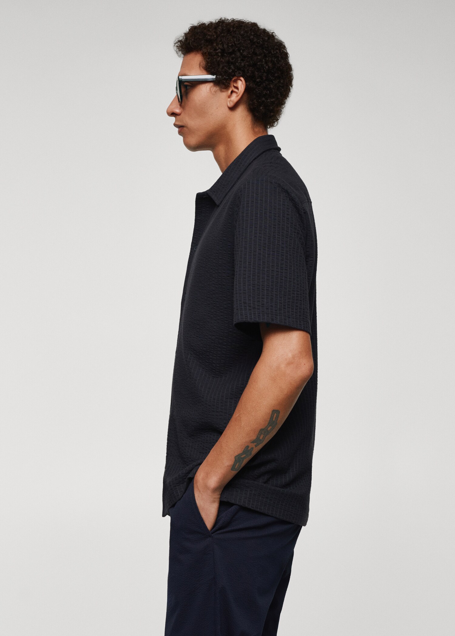 Seersucker cotton shirt - Details of the article 2