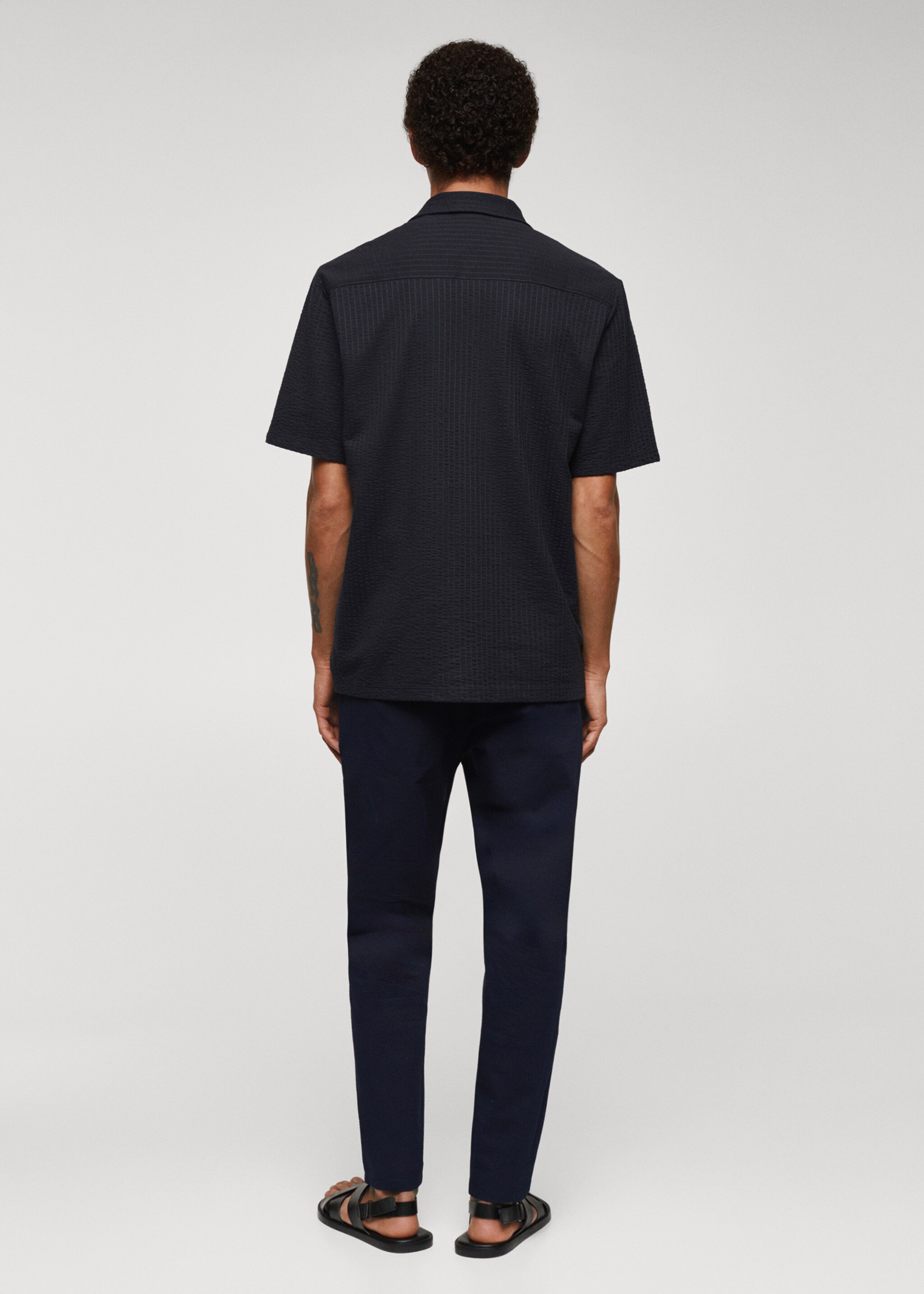 Seersucker cotton shirt - Reverse of the article
