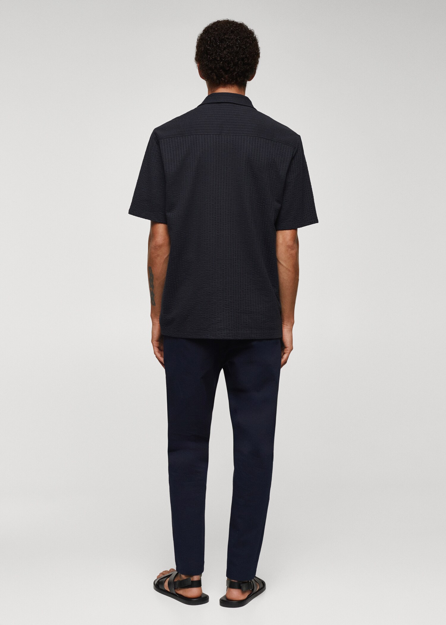 Seersucker cotton shirt - Reverse of the article