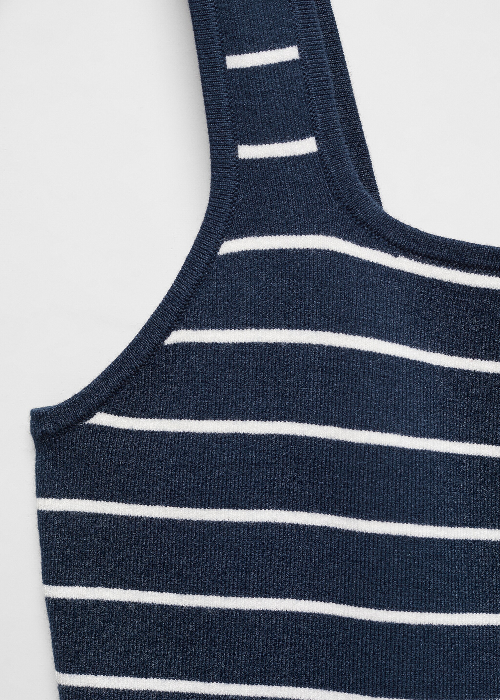 Striped strapless top - Details of the article 8, Dark Navy. Ref: 67066731-00.