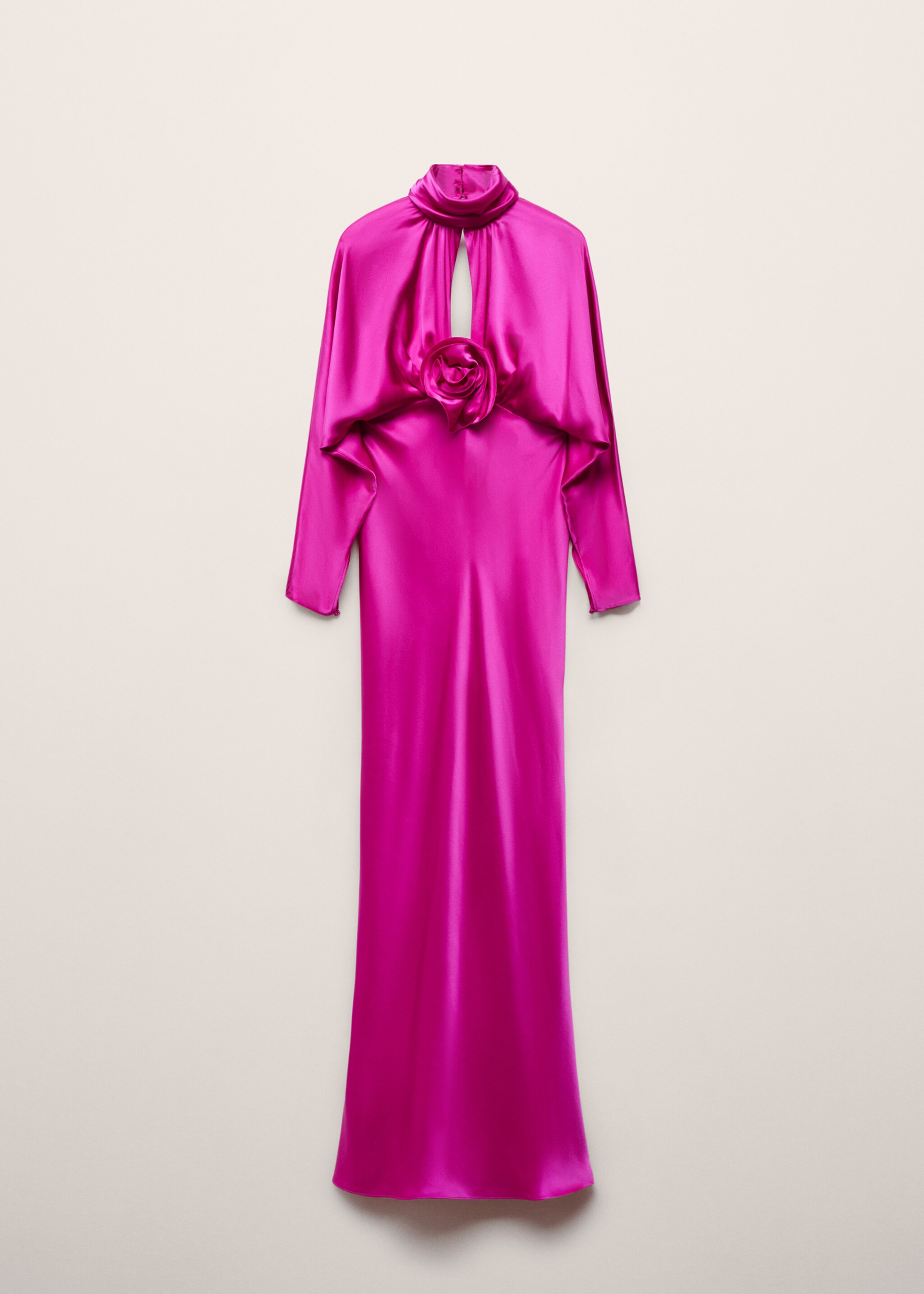 Satin dress with flower detail - Article without model
