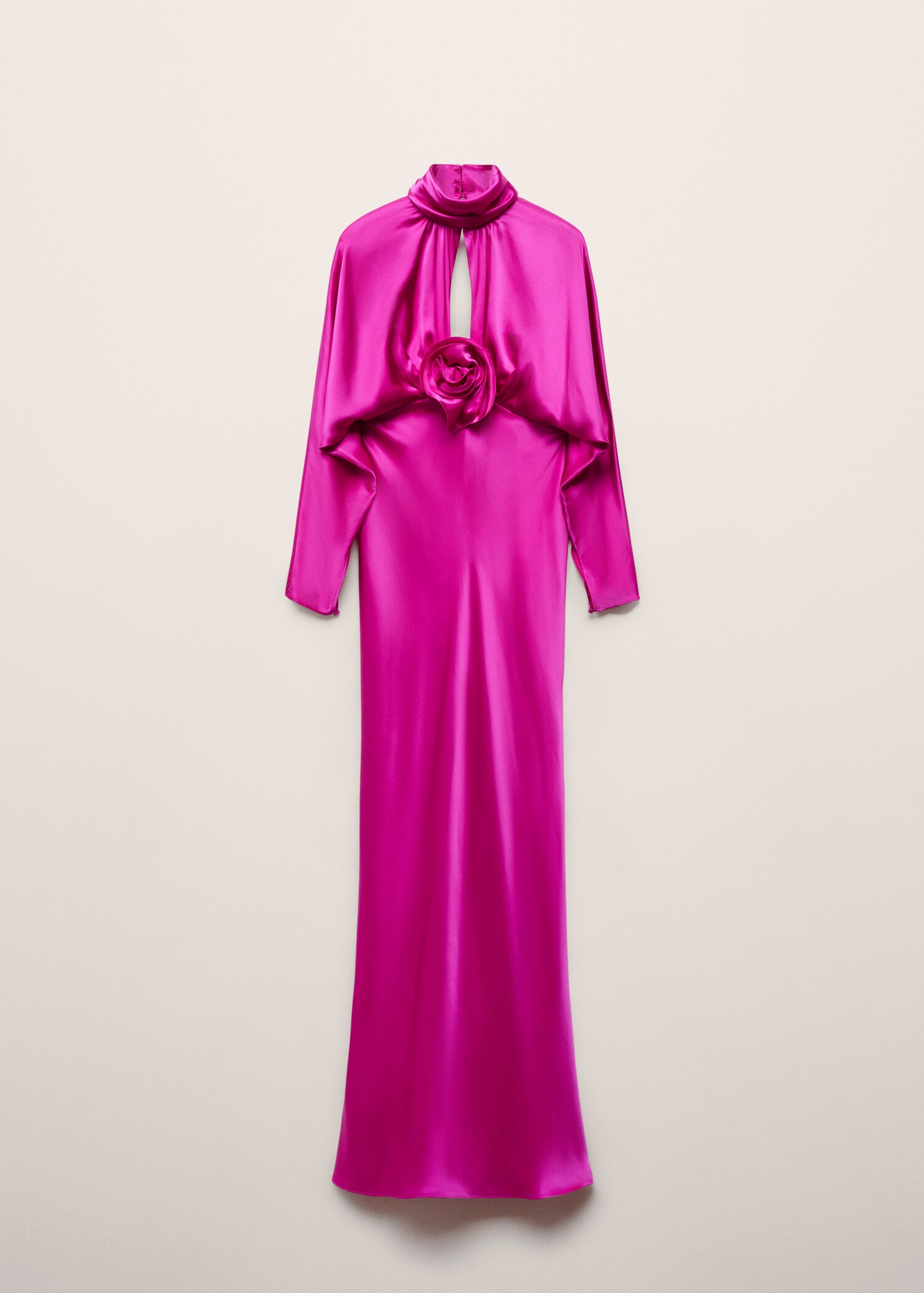 Satin dress with flower detail - Article without model
