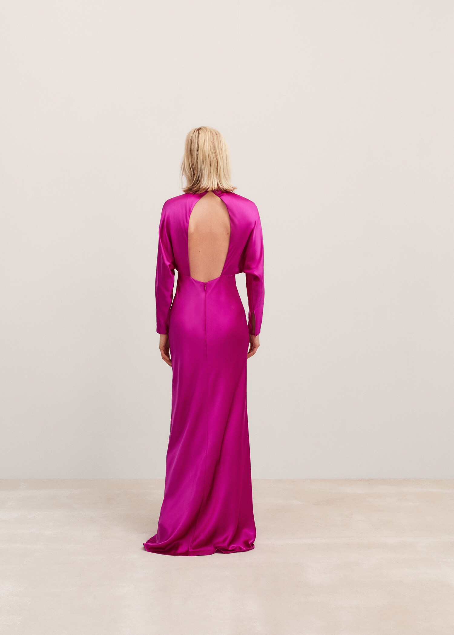 Satin dress with flower detail - Reverse of the article