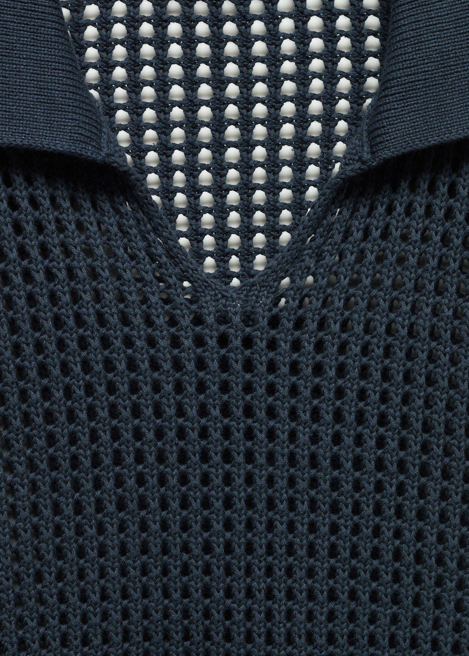 Openwork knitted polo-neck sweater - Details of the article 8