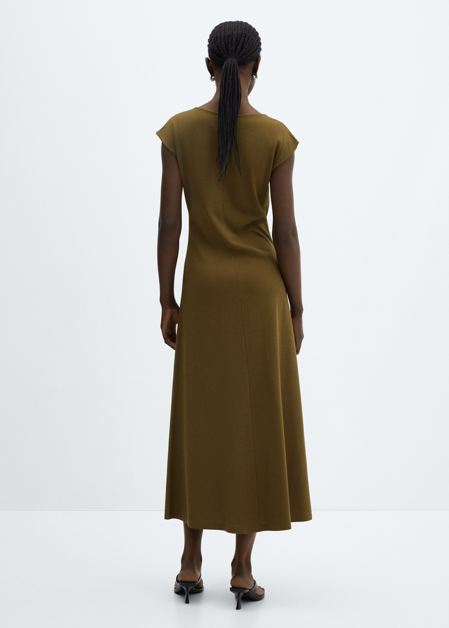 V-neck cotton dress - Reverse of the article
