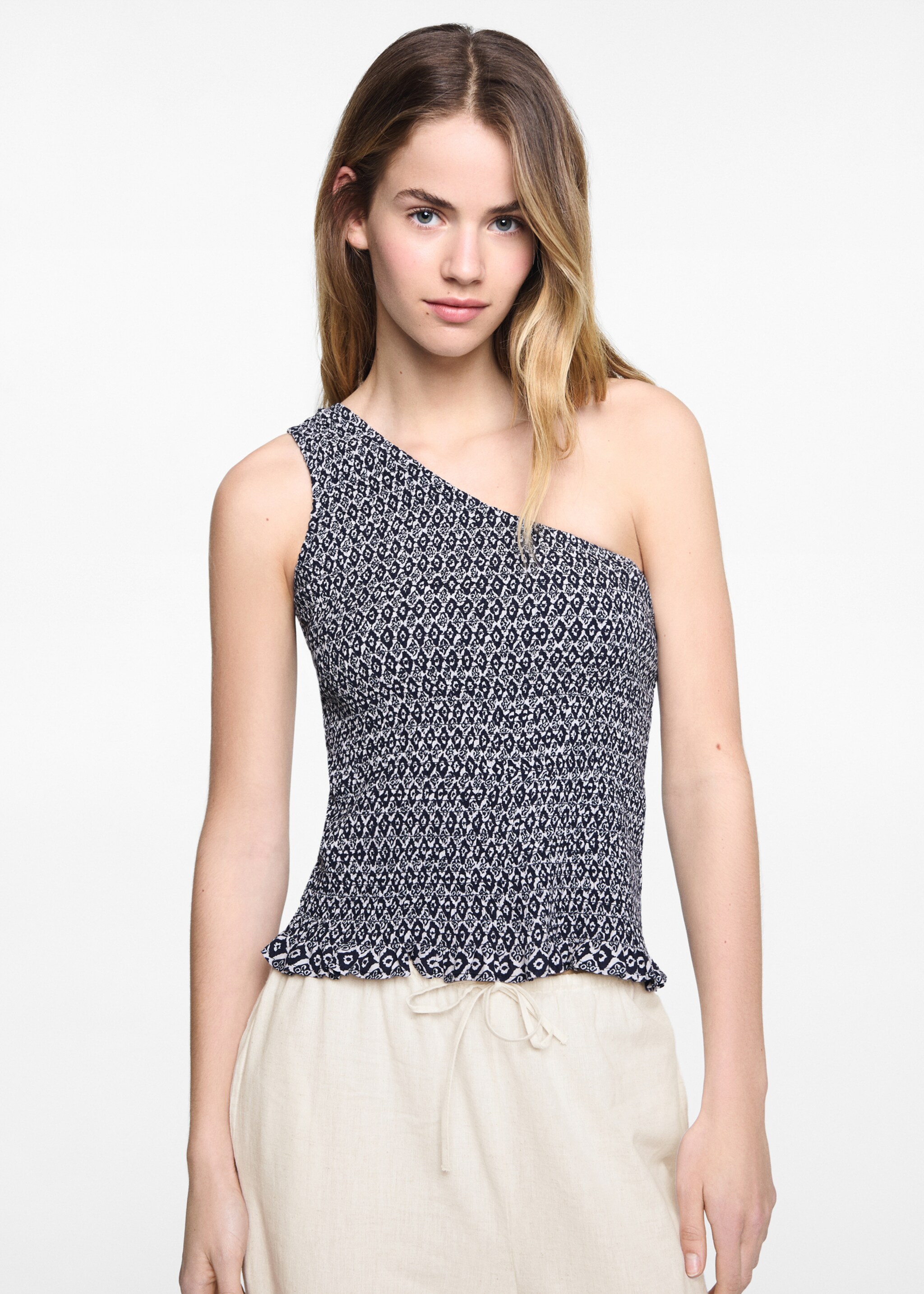 Asymmetric ruched top - Medium plane