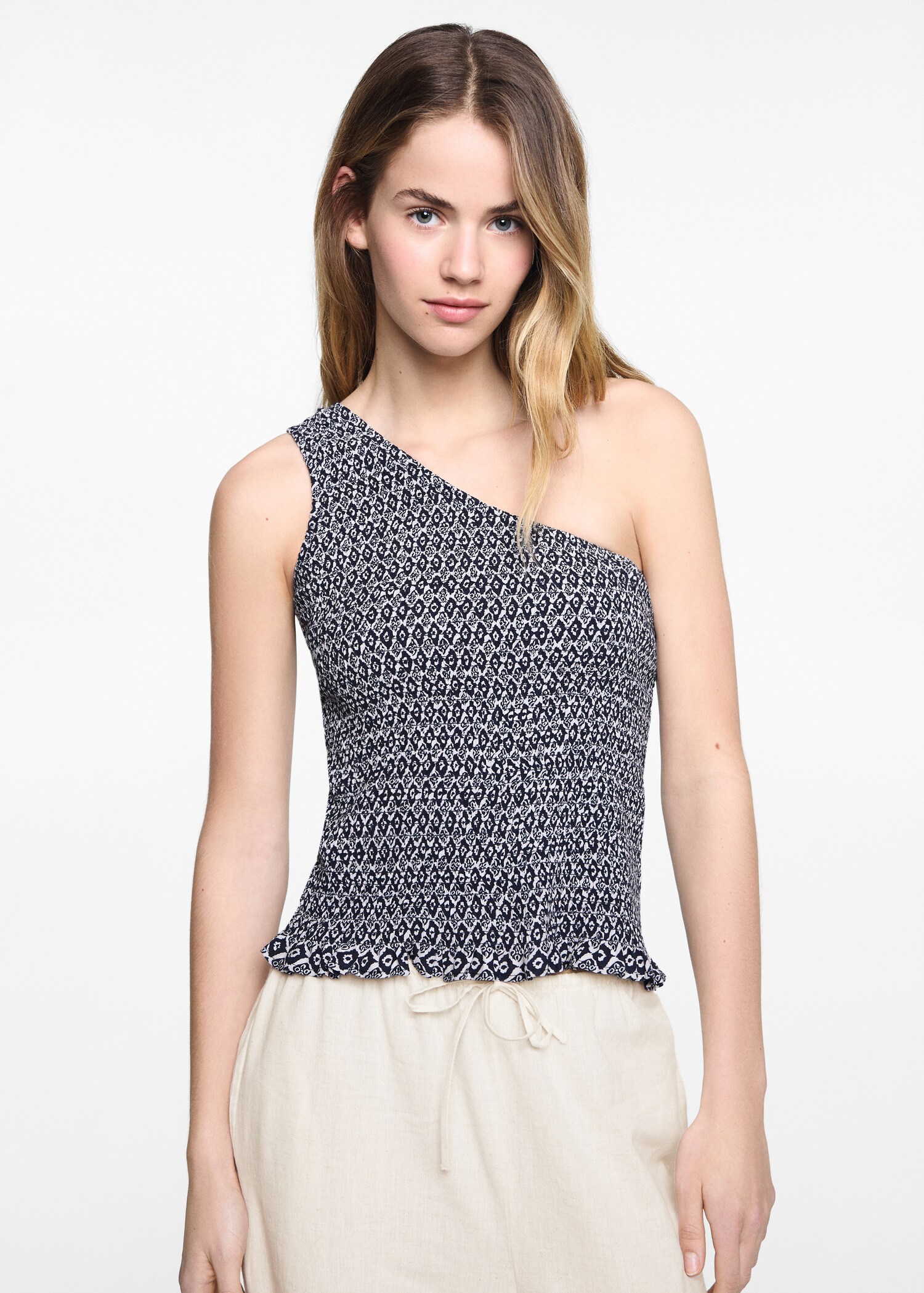 Asymmetric ruched top - Medium plane