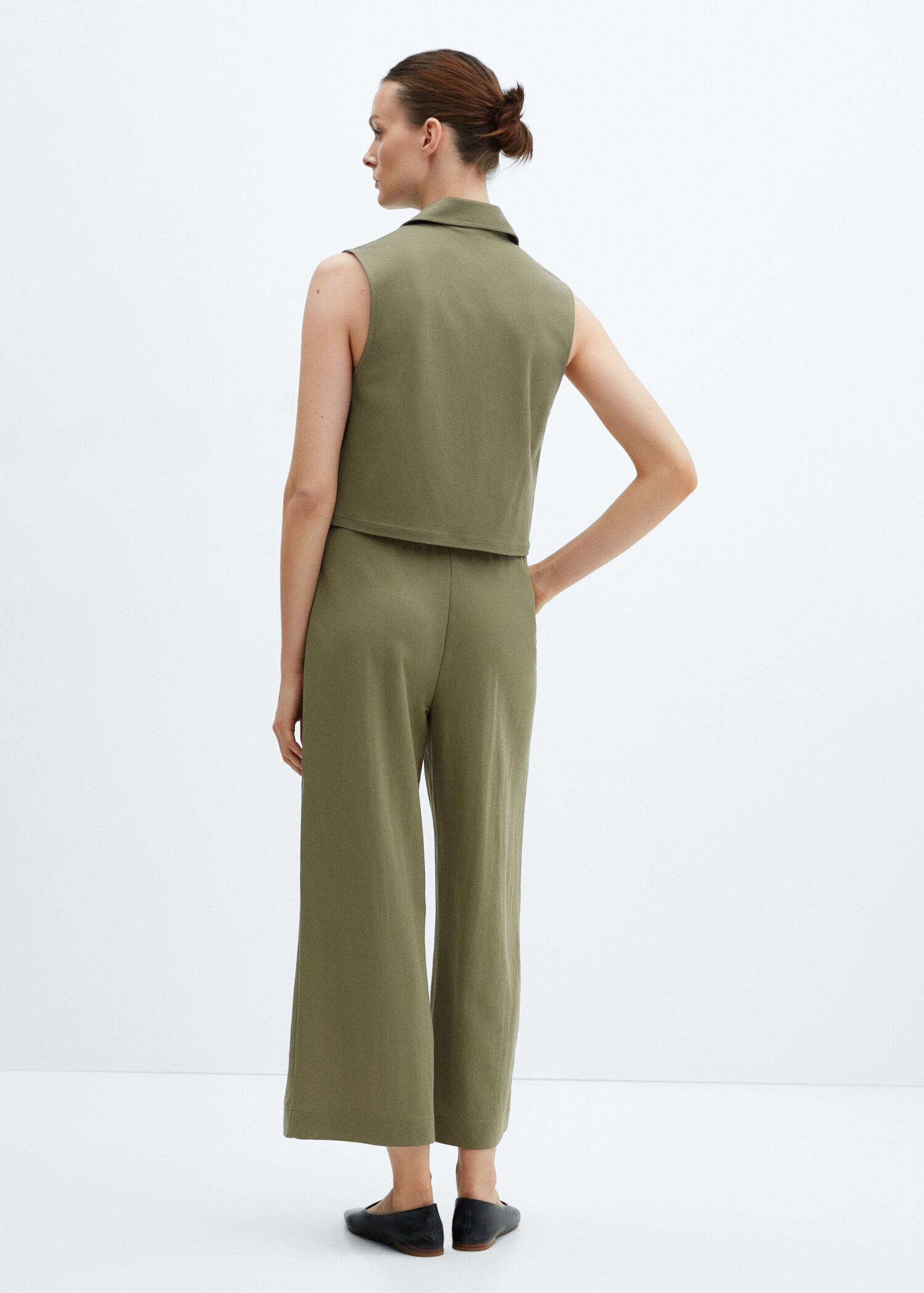 Elastic waist crop trousers - Reverse of the article