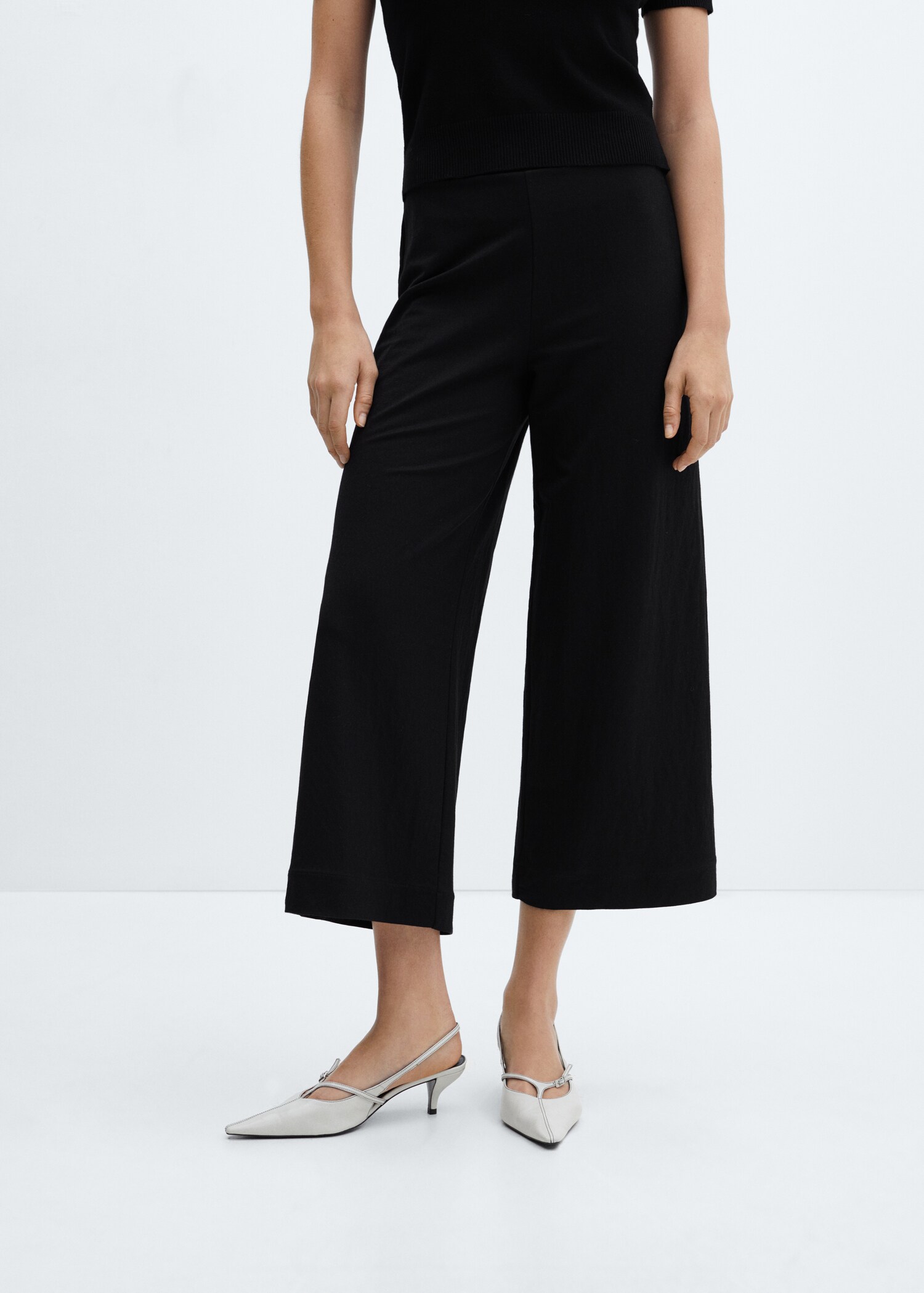 Crop-Hose mit Stretchbund - Mittlere Ansicht