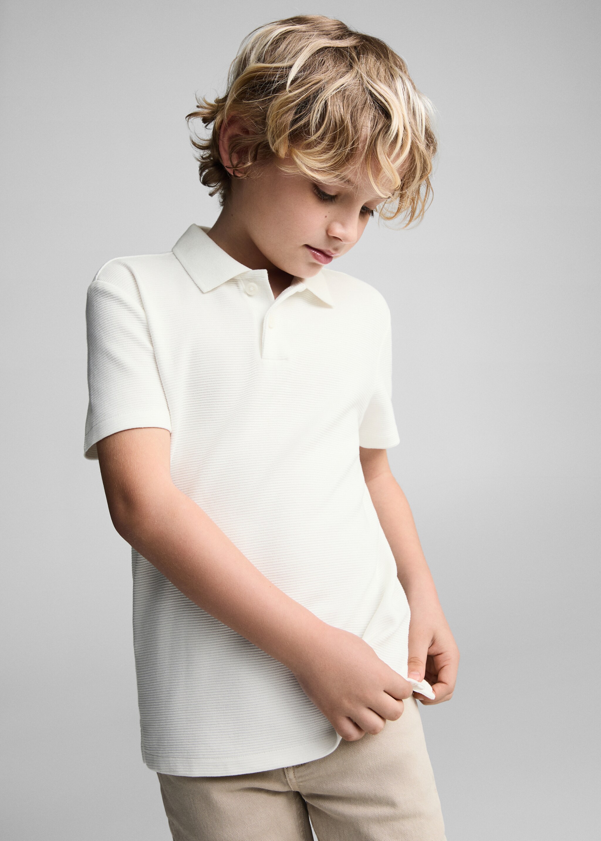 Polo coton texturé - Plan moyen