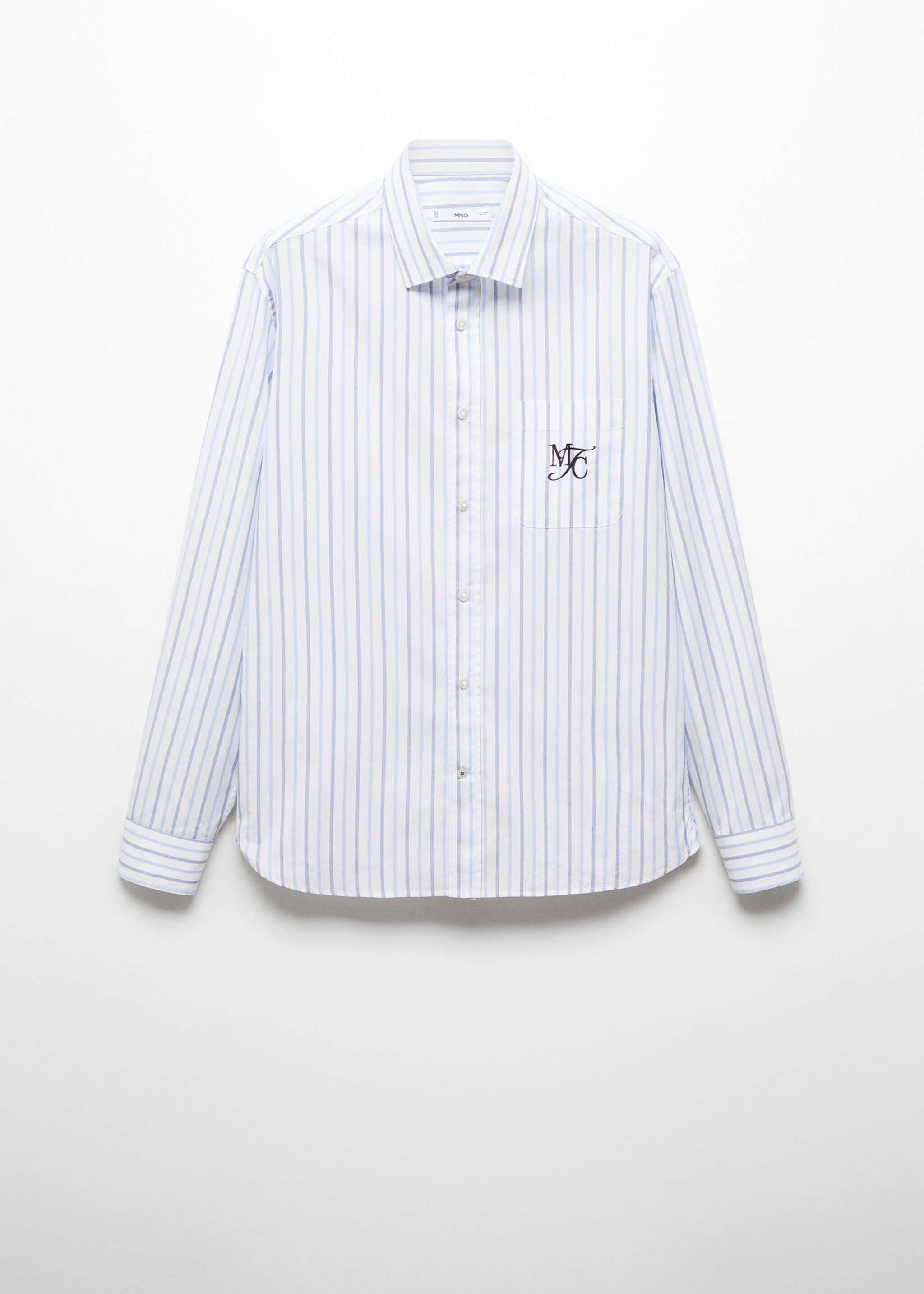 Cămașă classic fit din bumbac cu dungi și broderie - Articol fără model