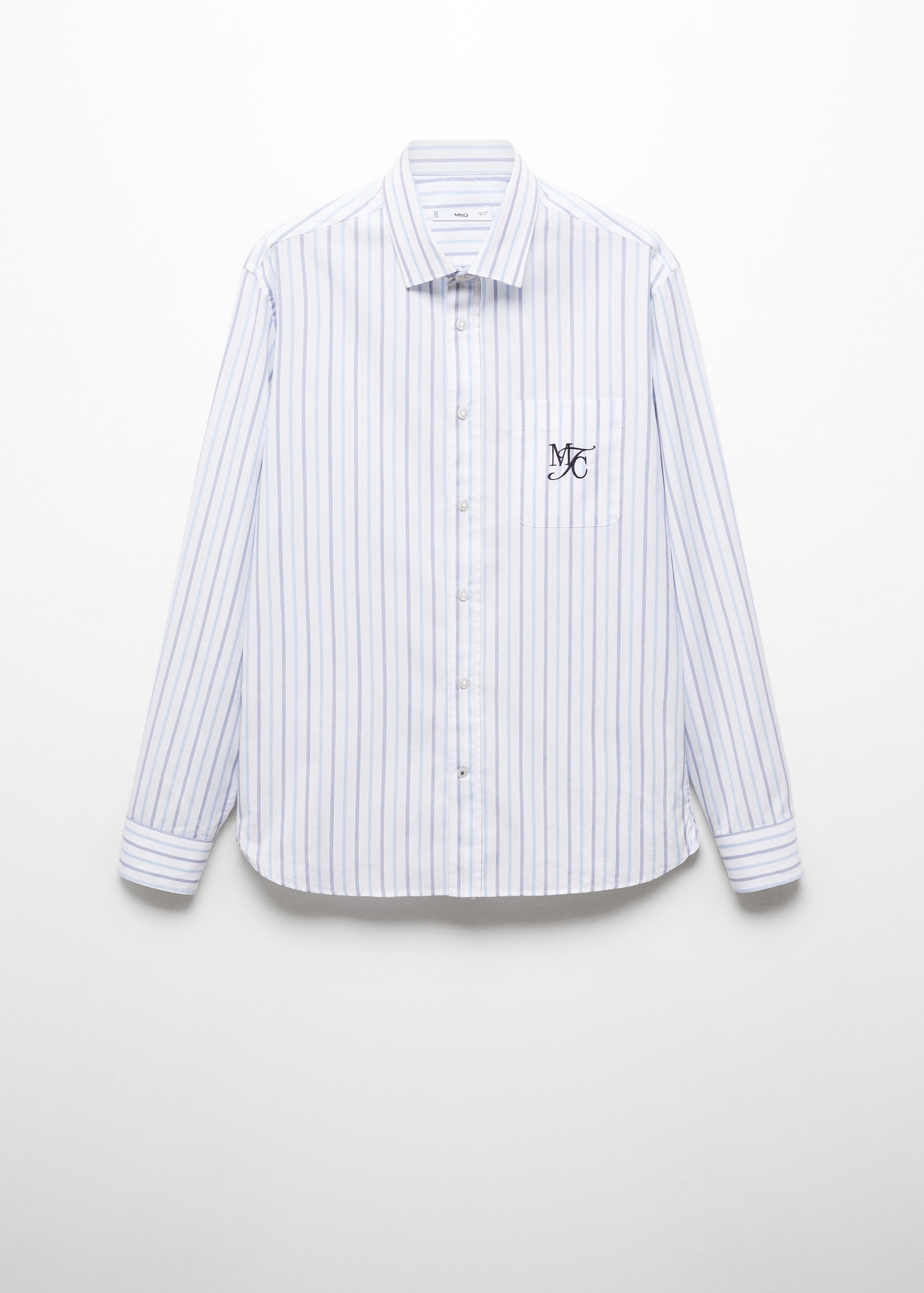 Classic-fit cotton striped embroidered shirt - Article without model