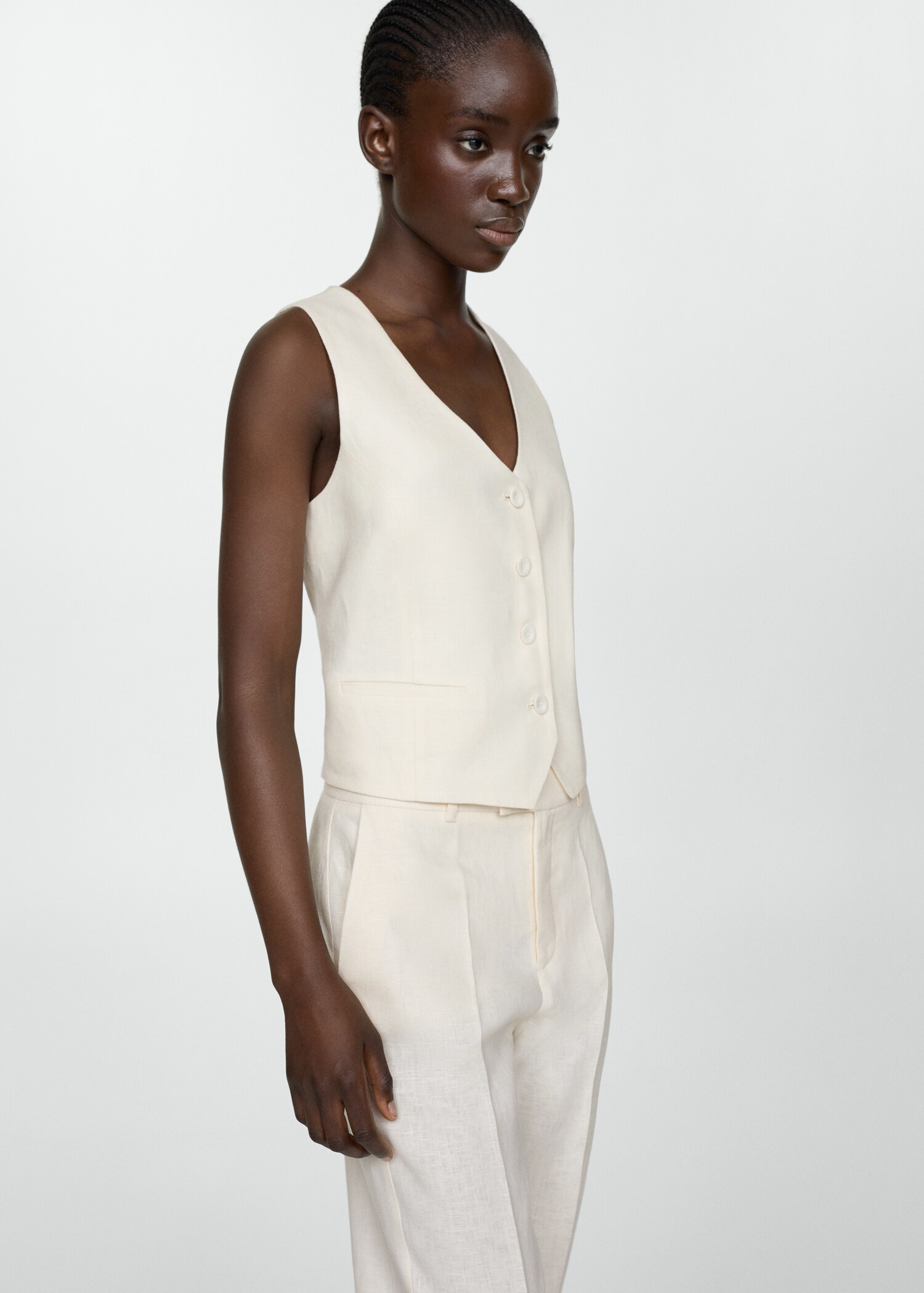 Linen suit waistcoat - Medium plane