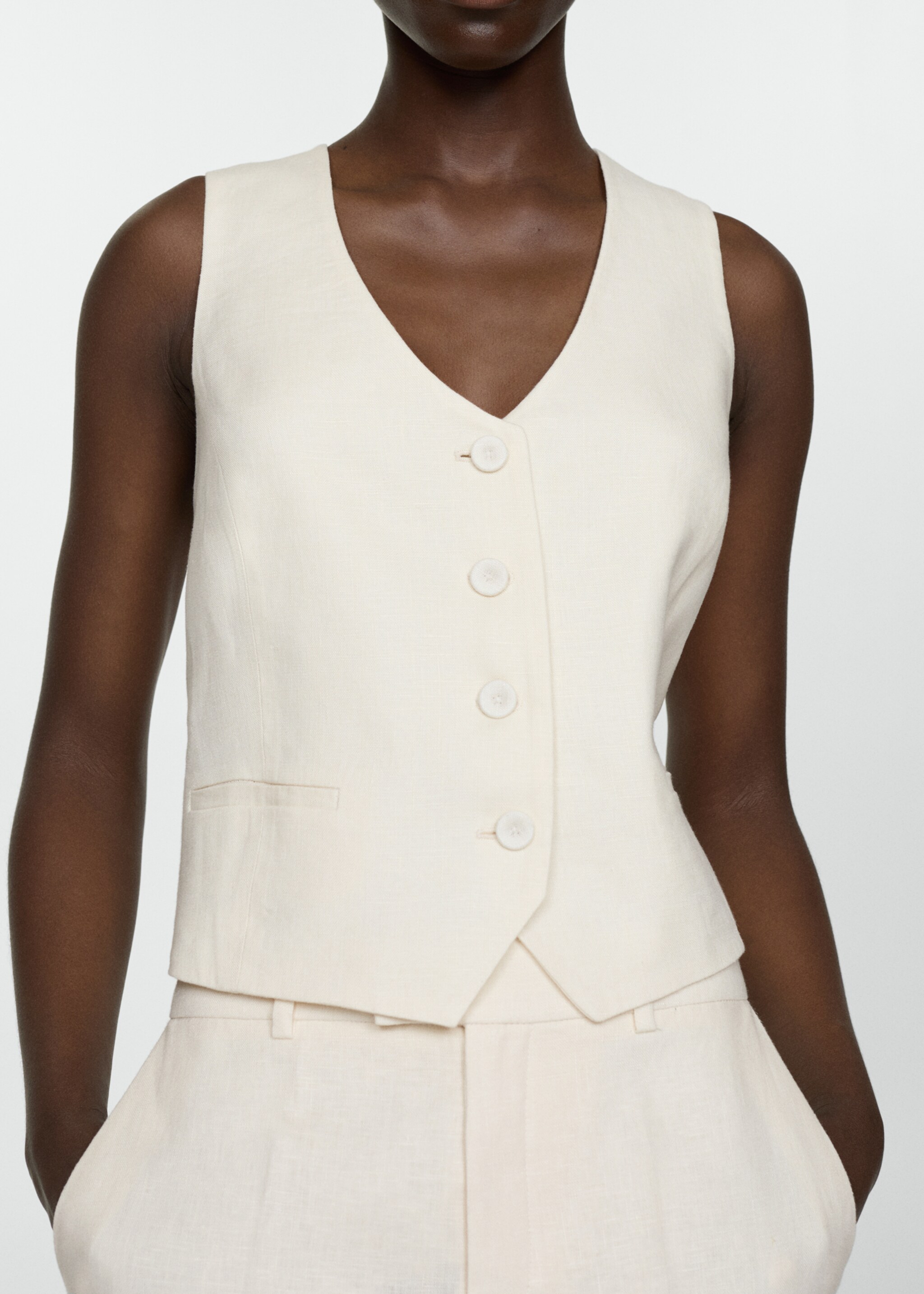 Linen suit waistcoat - Details of the article 6