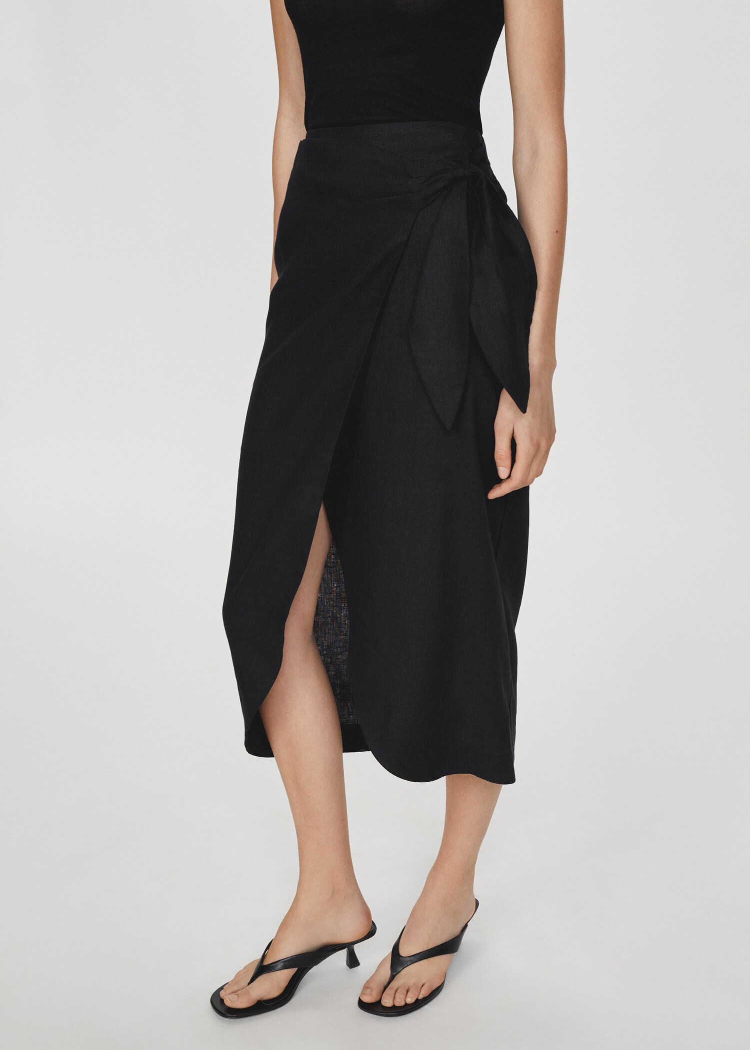Linen sarong skirt - Medium plane