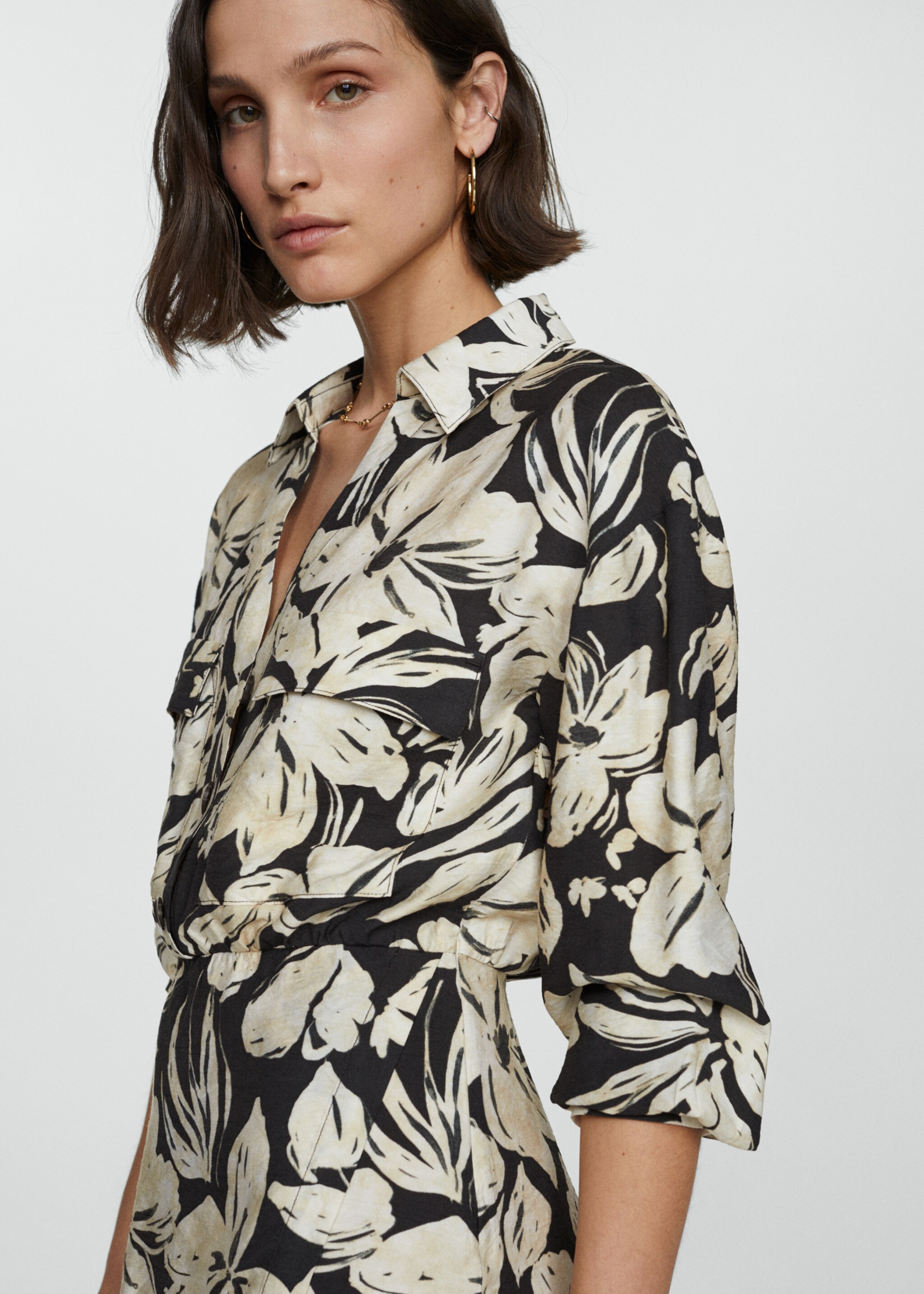 Floral shirt dress - Details of the article 1