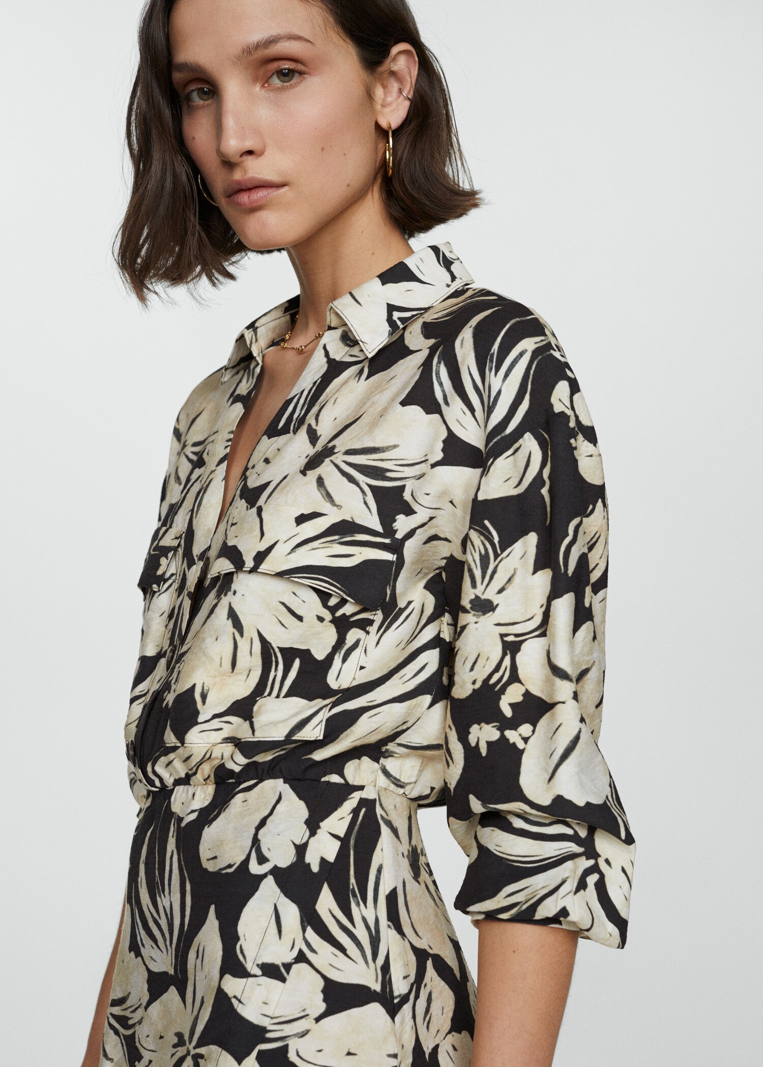 Robe chemisier fleurs - Détail de l'article 1