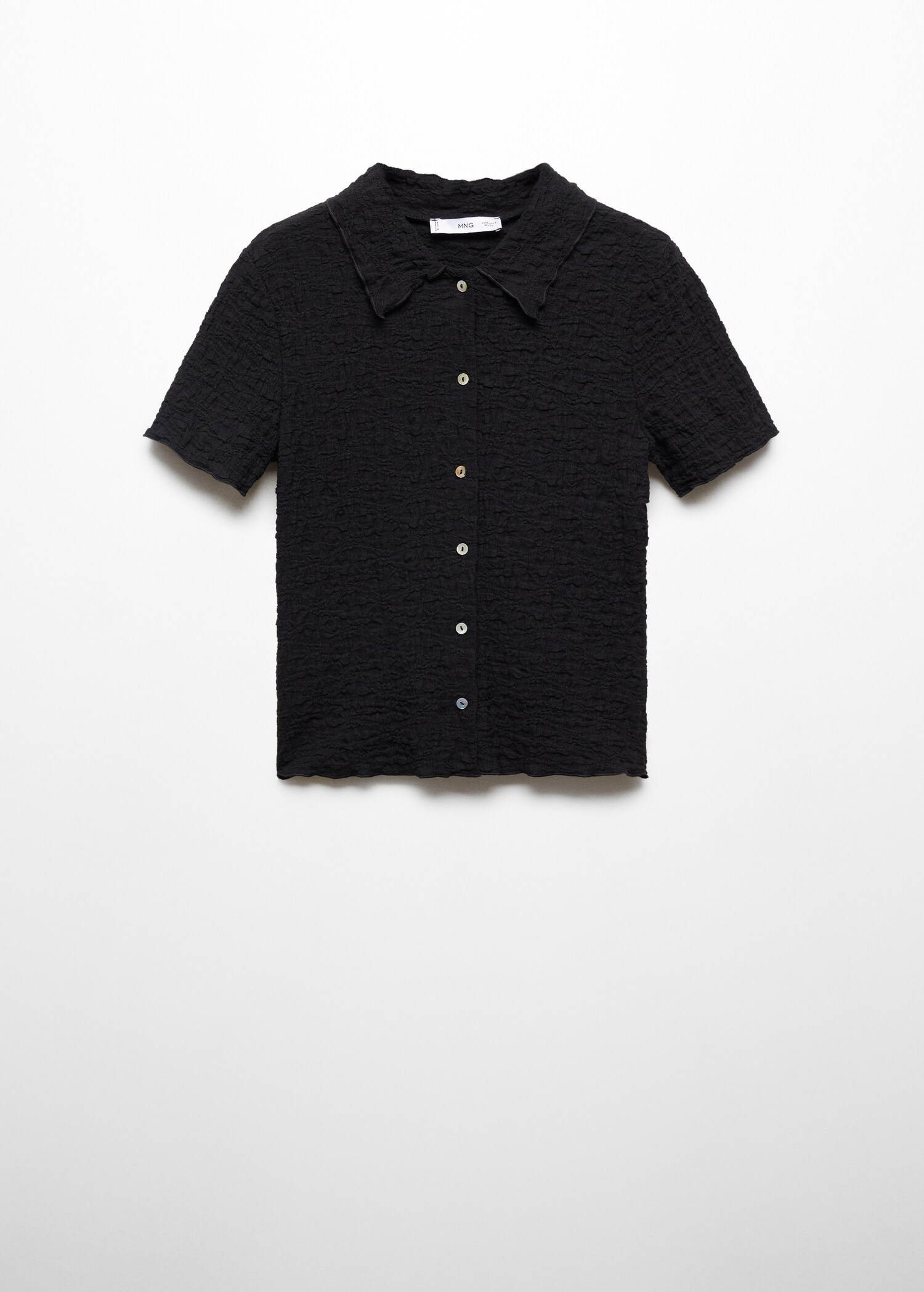 Textured cotton T-shirt - Article without model
