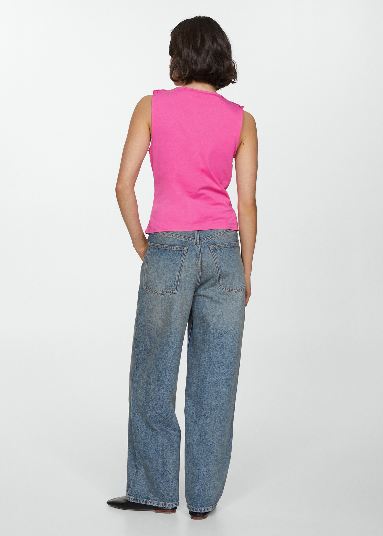 Ruffled cotton top - Reverse of the article