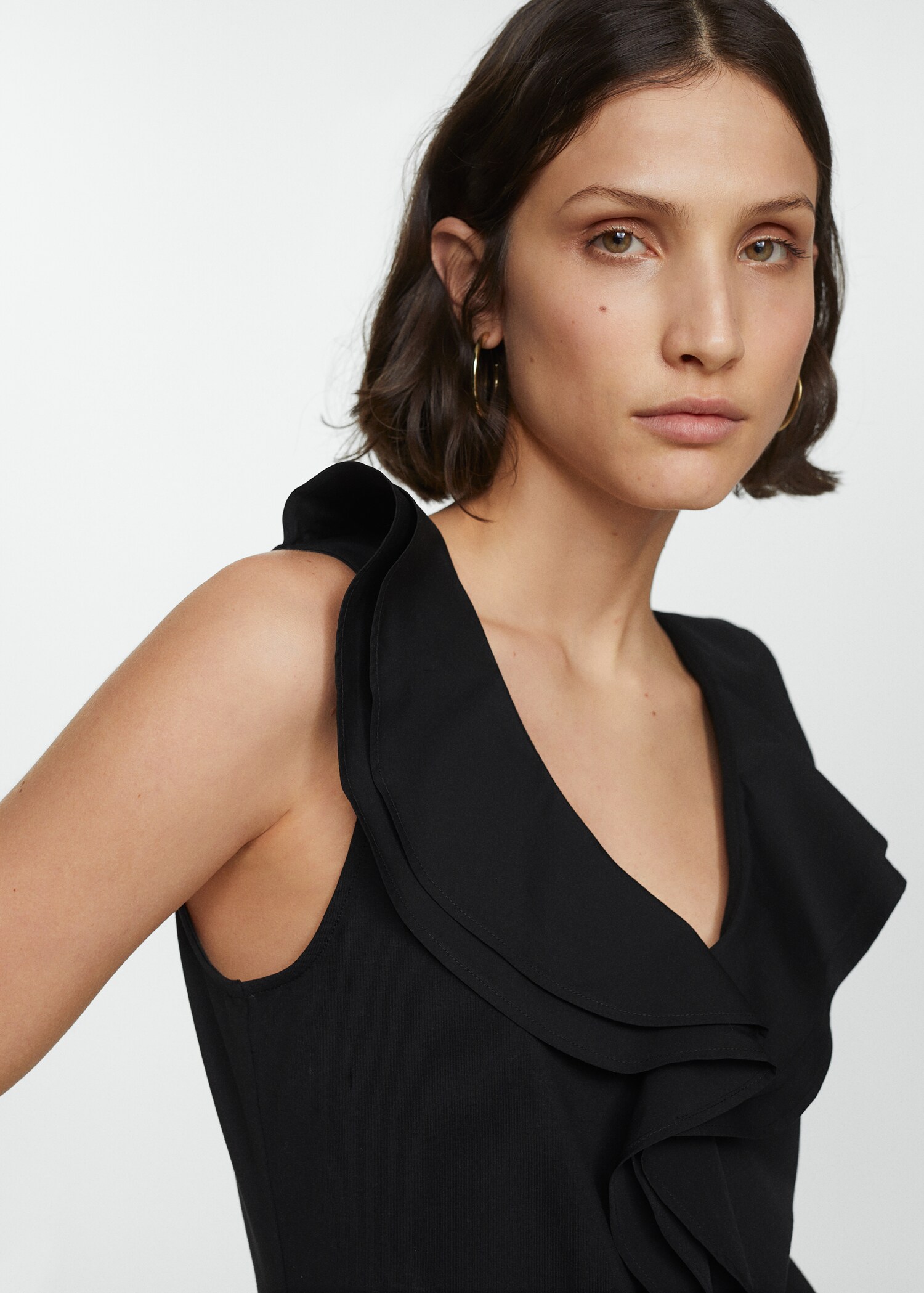 Ruffled cotton top - Details of the article 1