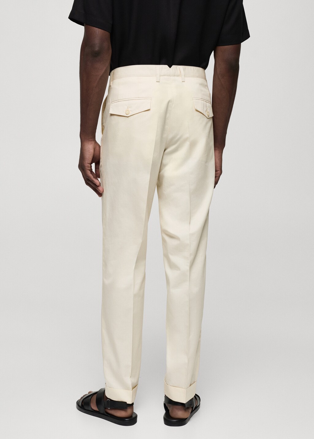 【COLOR iN ID】Pleated ST linen cotton pants Pleated Beige Irish Linen Dress Pant - Custom Fit Tailored