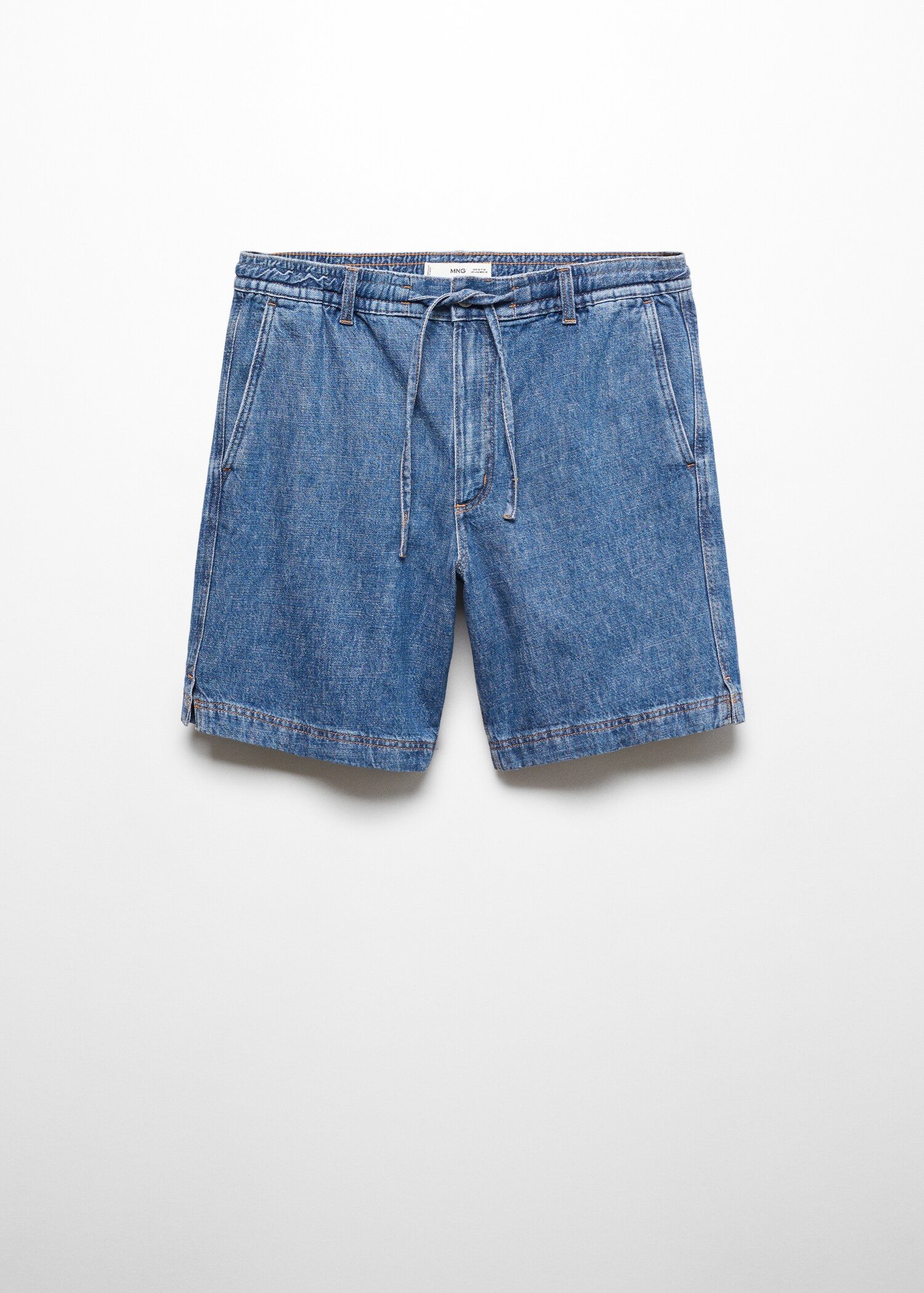 Drawstring denim Bermuda shorts - Article without model