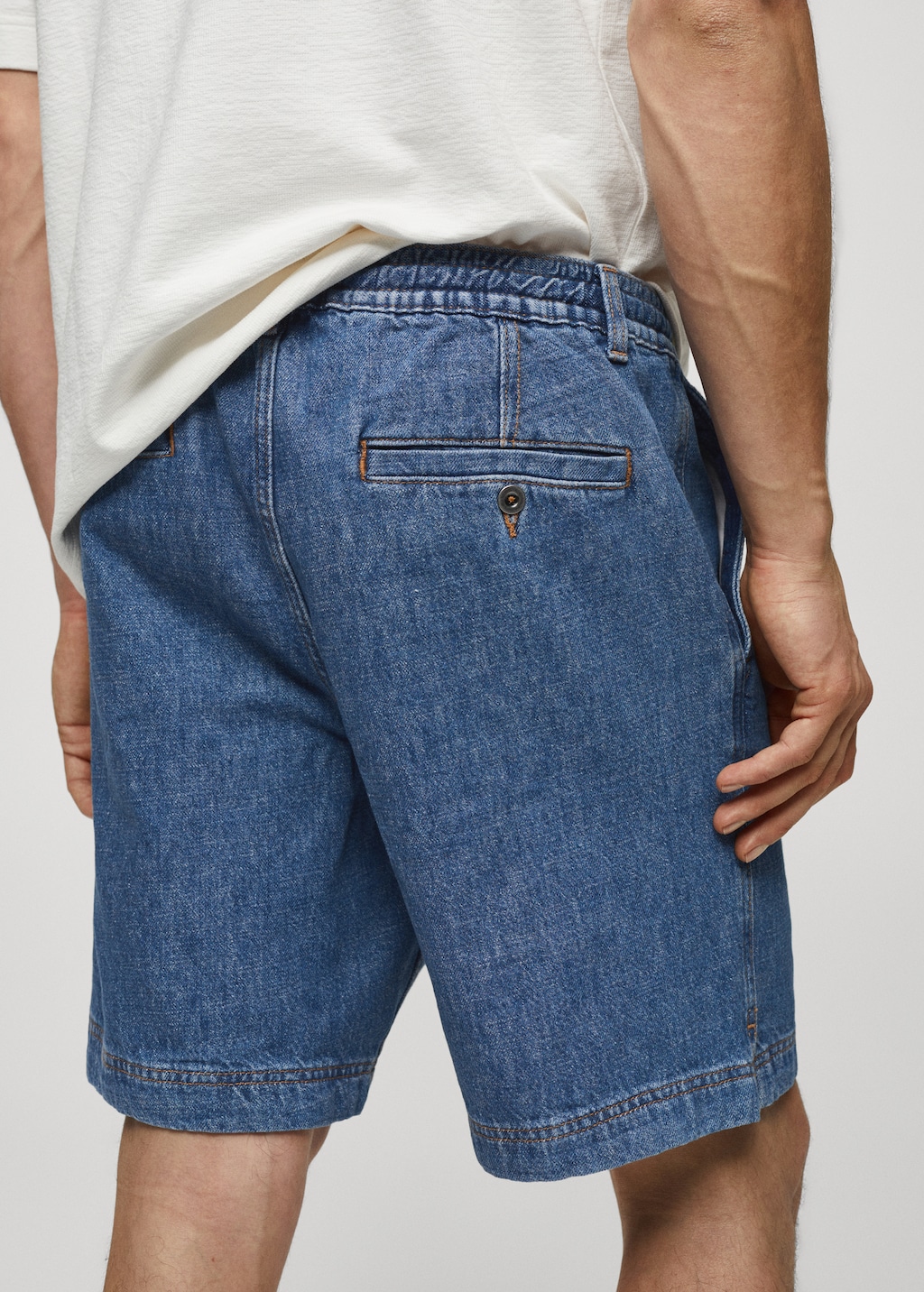 Drawstring denim Bermuda shorts - Men | MANGO OUTLET USA