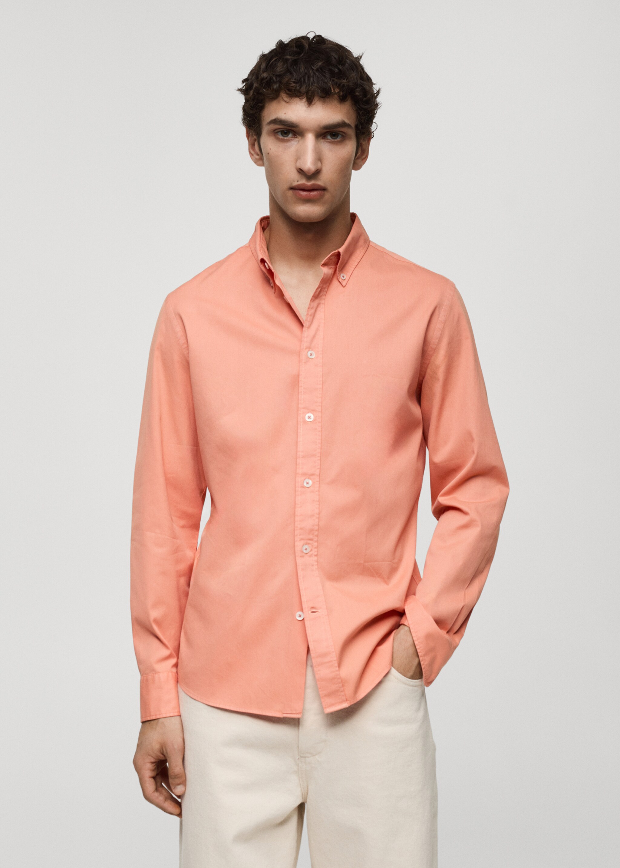 Camisa 100% algodón regular fit - Plano medio