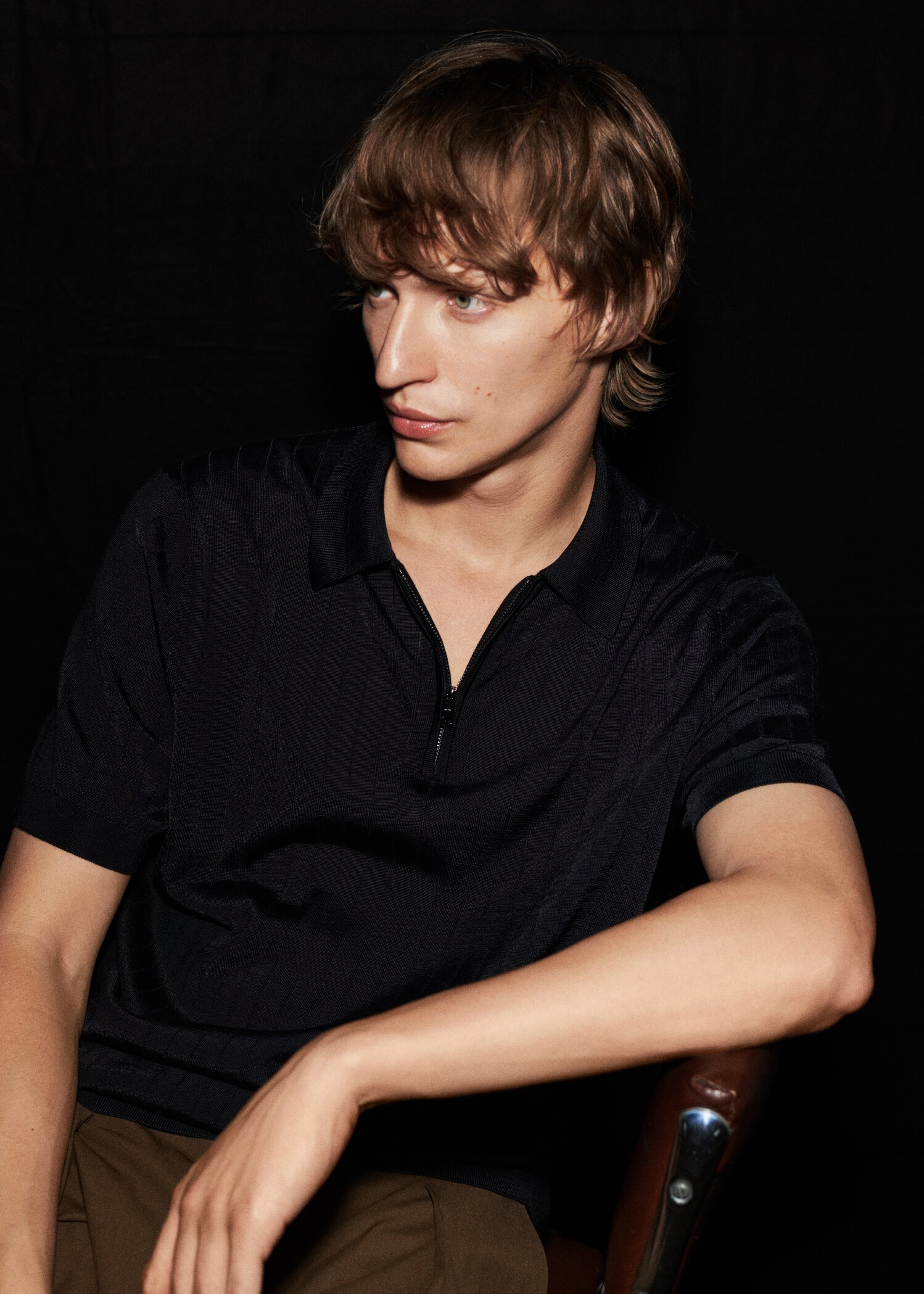Zip cotton polo shirt - Details of the article 3