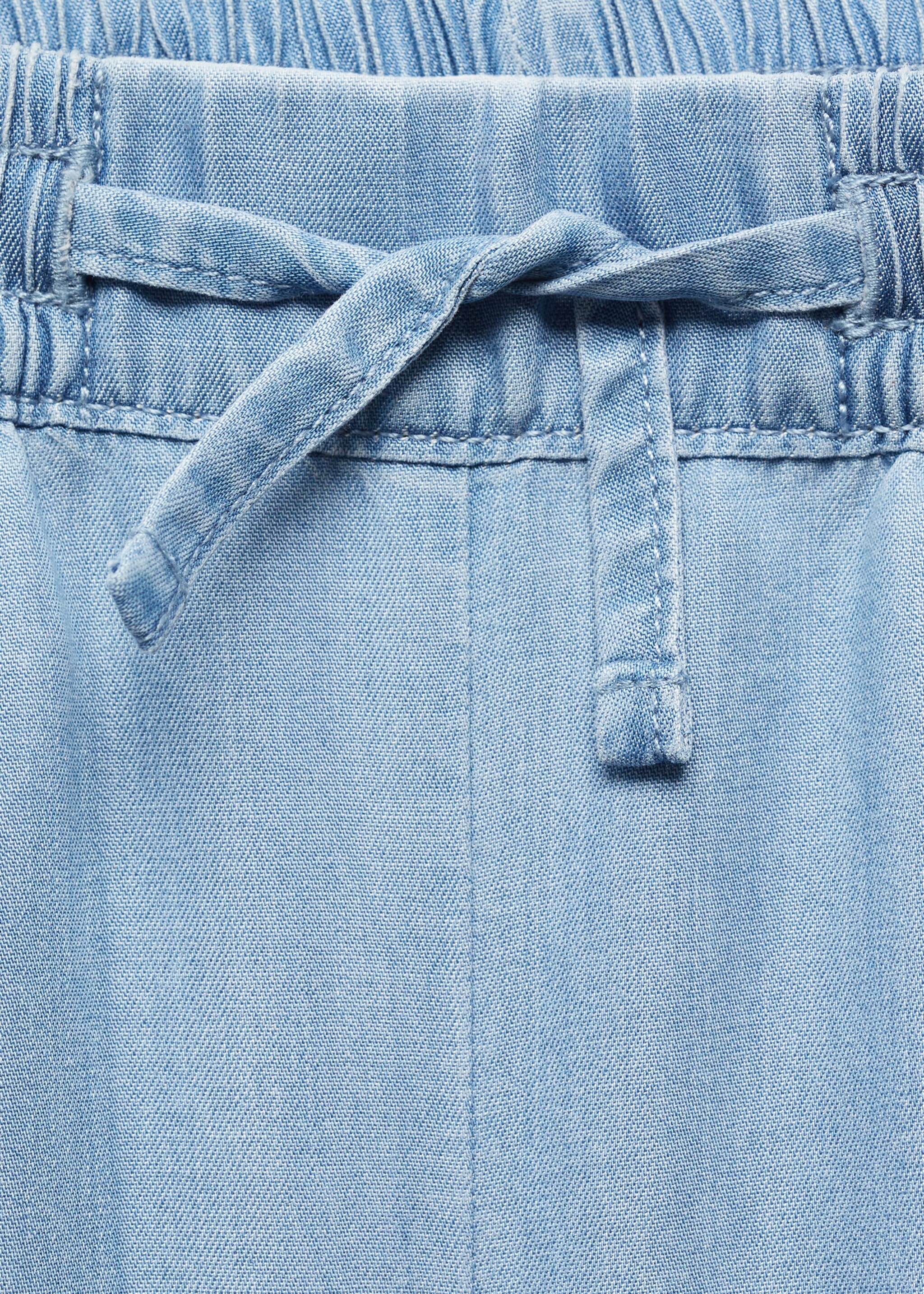 Lyocell trousers with elastic waistband - Details of the article 8, Medium Blue. Ref: 67067700-00.