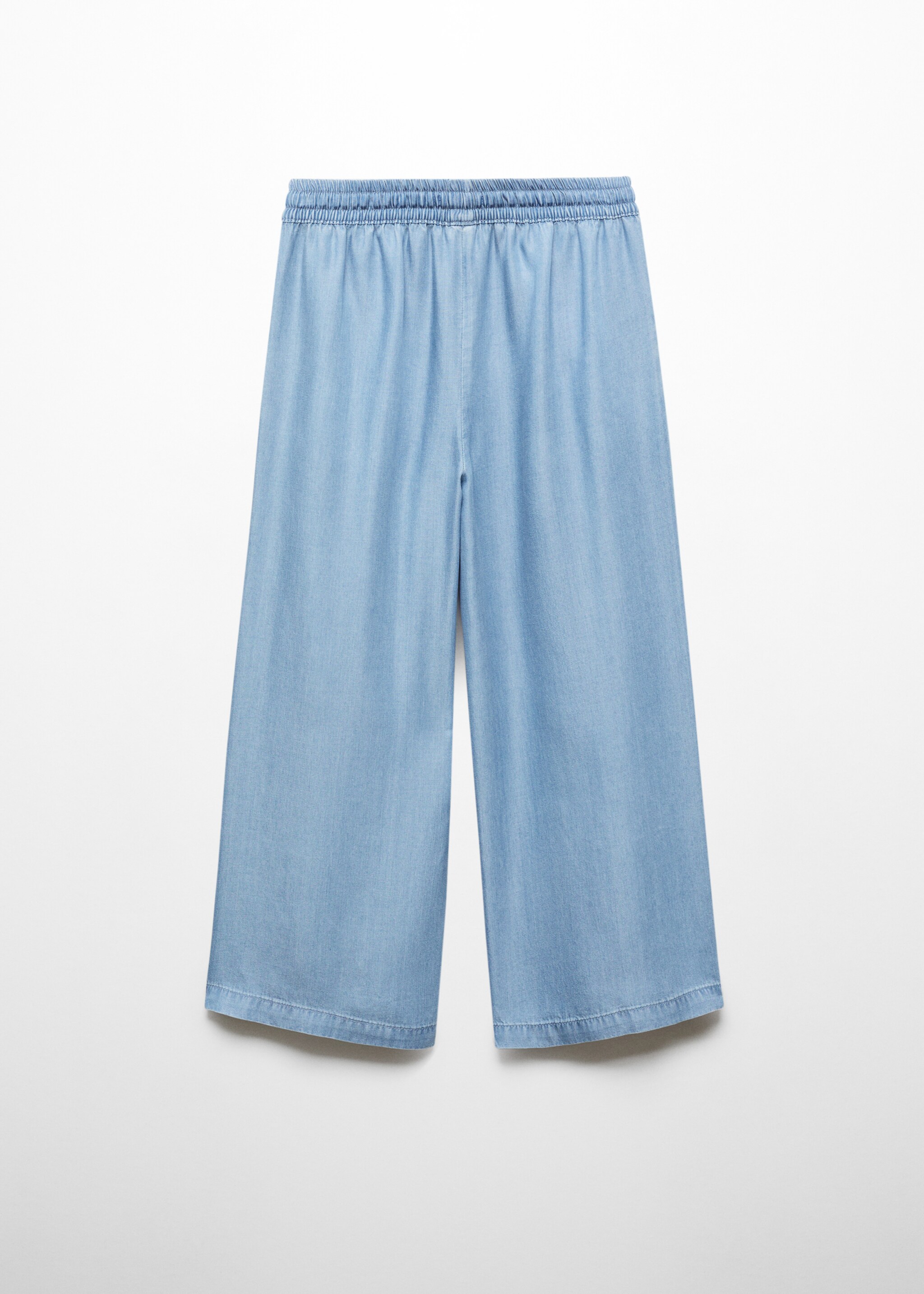 Lyocell trousers with elastic waistband - Reverse of the article, Medium Blue. Ref: 67067700-00.