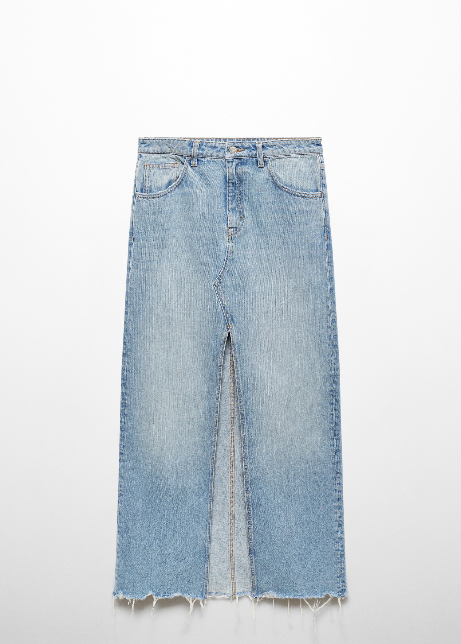 Φούστα denim ξεφτισμένο στρίφωμα - Προϊόν χωρίς μοντέλο