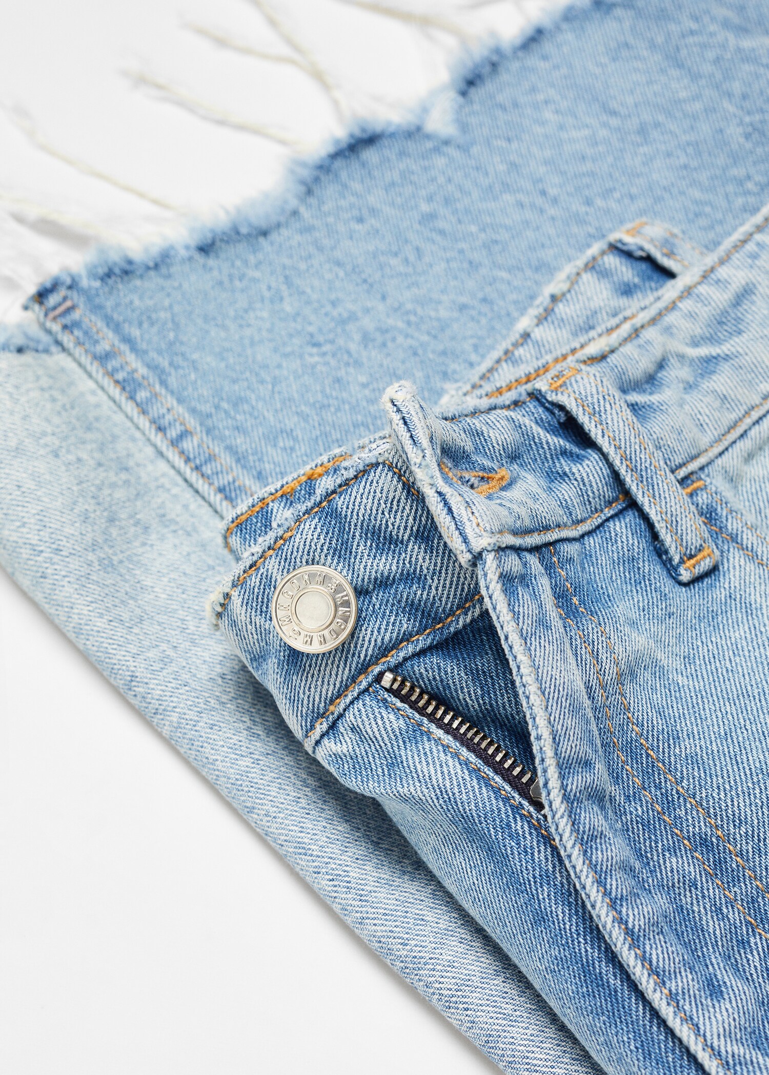 Φούστα denim ξεφτισμένο στρίφωμα - Λεπτομέρεια του προϊόντος 8