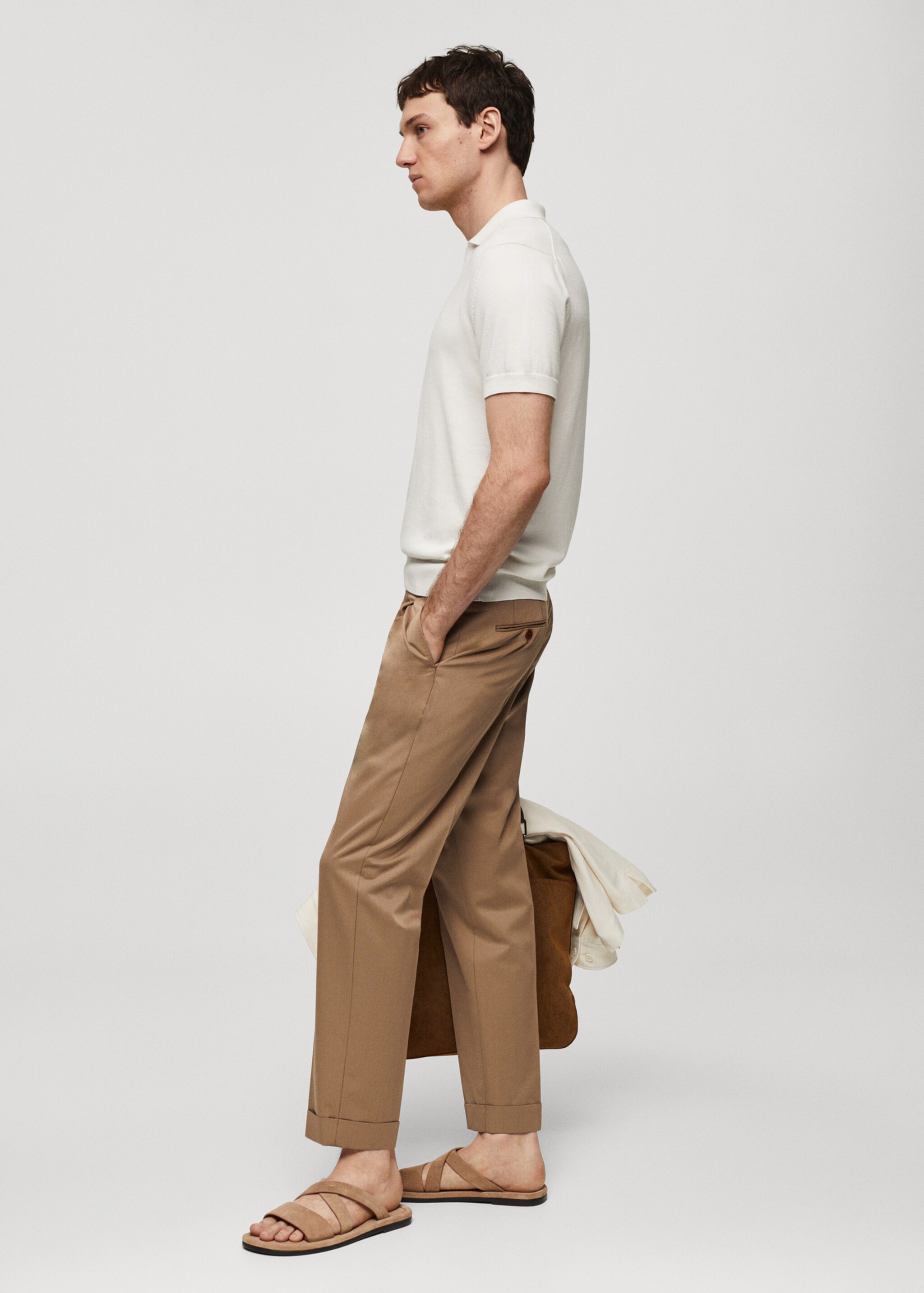 Polo 100 % coton maille - Détail de l'article 2, Blanc cassé. Ref: 67067912-00.