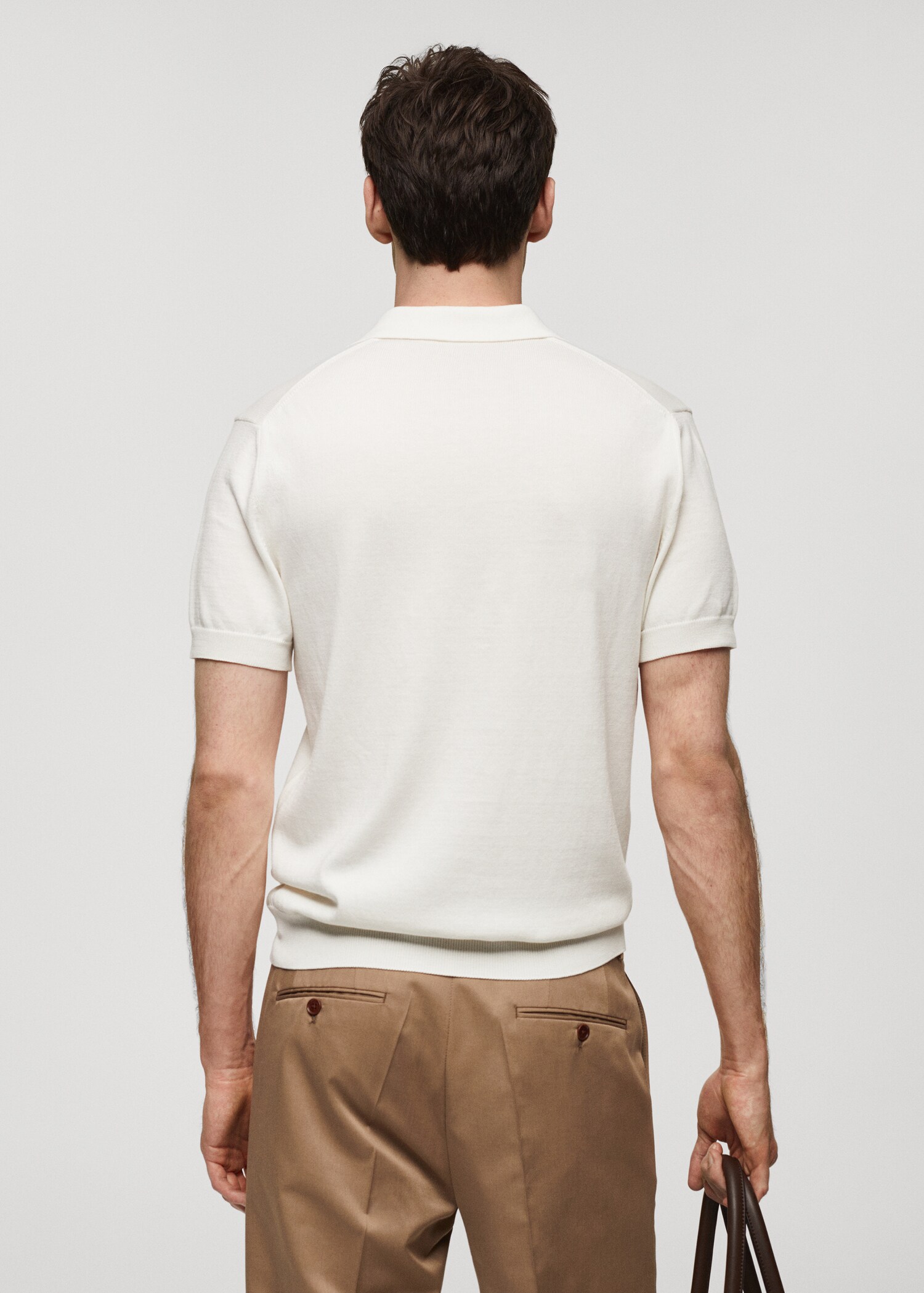 100% cotton knitted polo shirt - Reverse of the article
