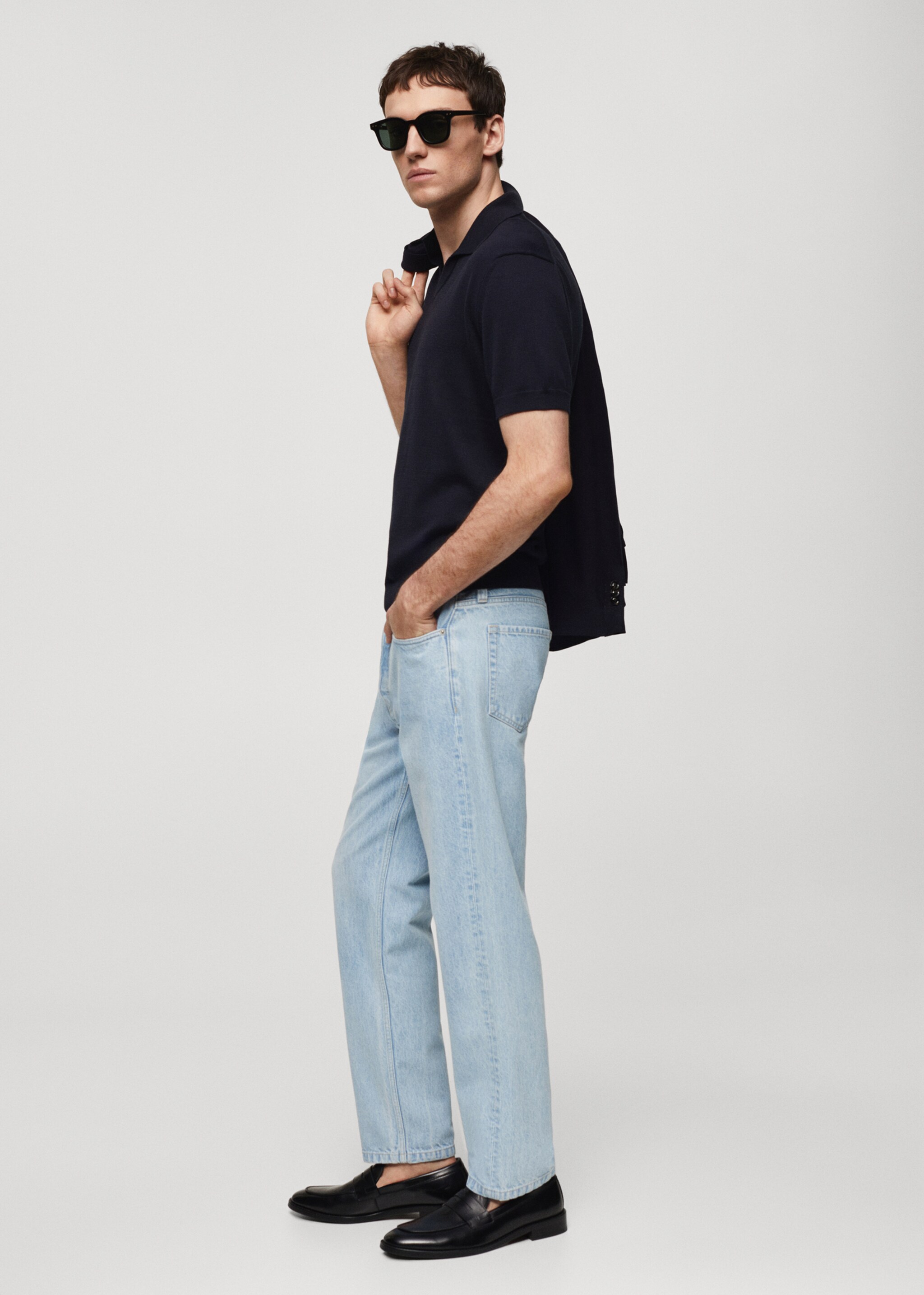 Polo 100 % coton maille - Détail de l'article 2, Bleu marine foncé. Ref: 67067912-00.