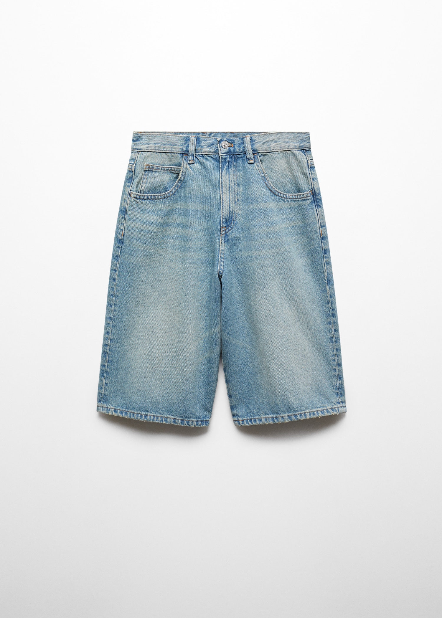 Oversized denim bermuda shorts - Main Image