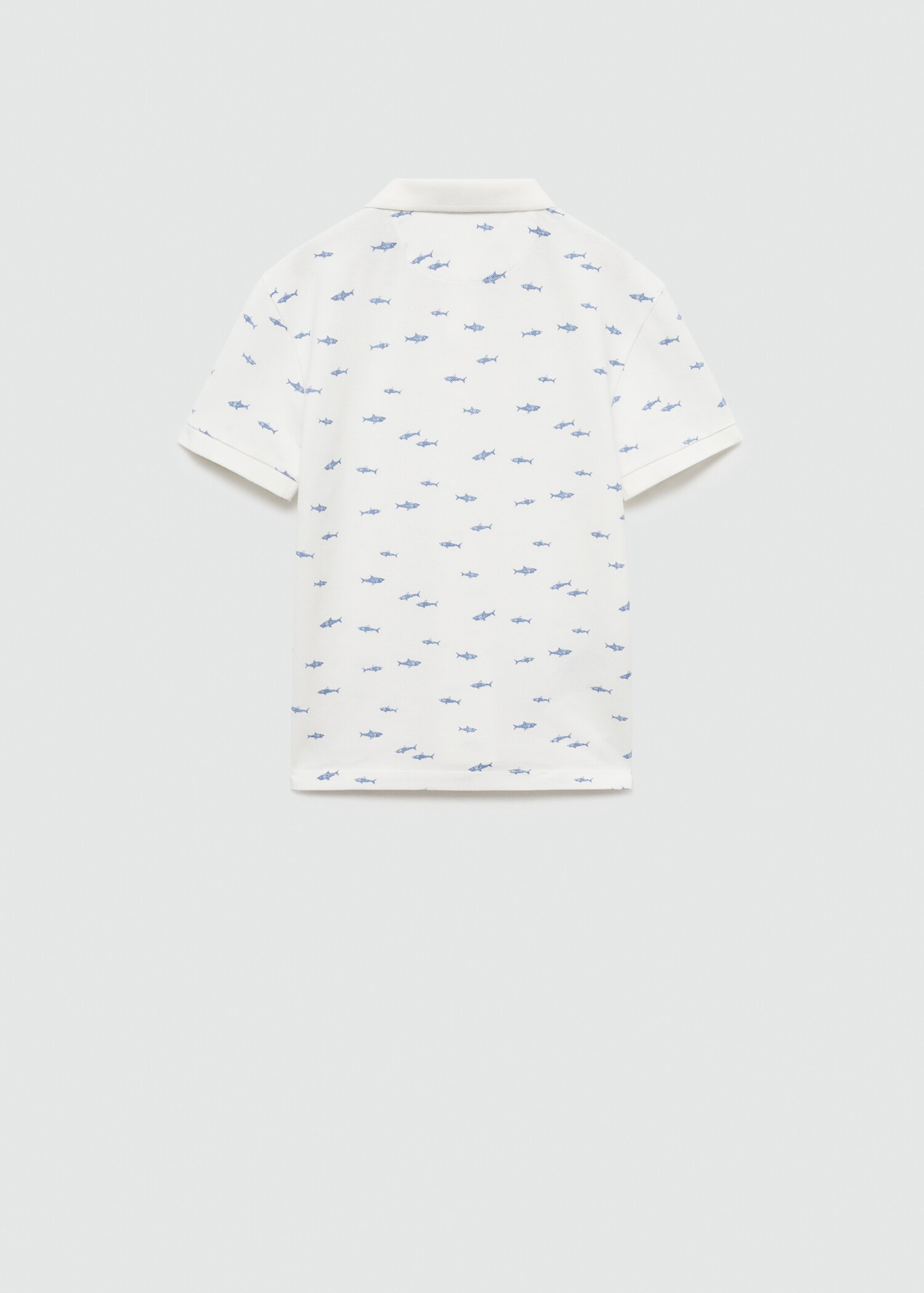 Shark-print polo shirt - Reverse of the article