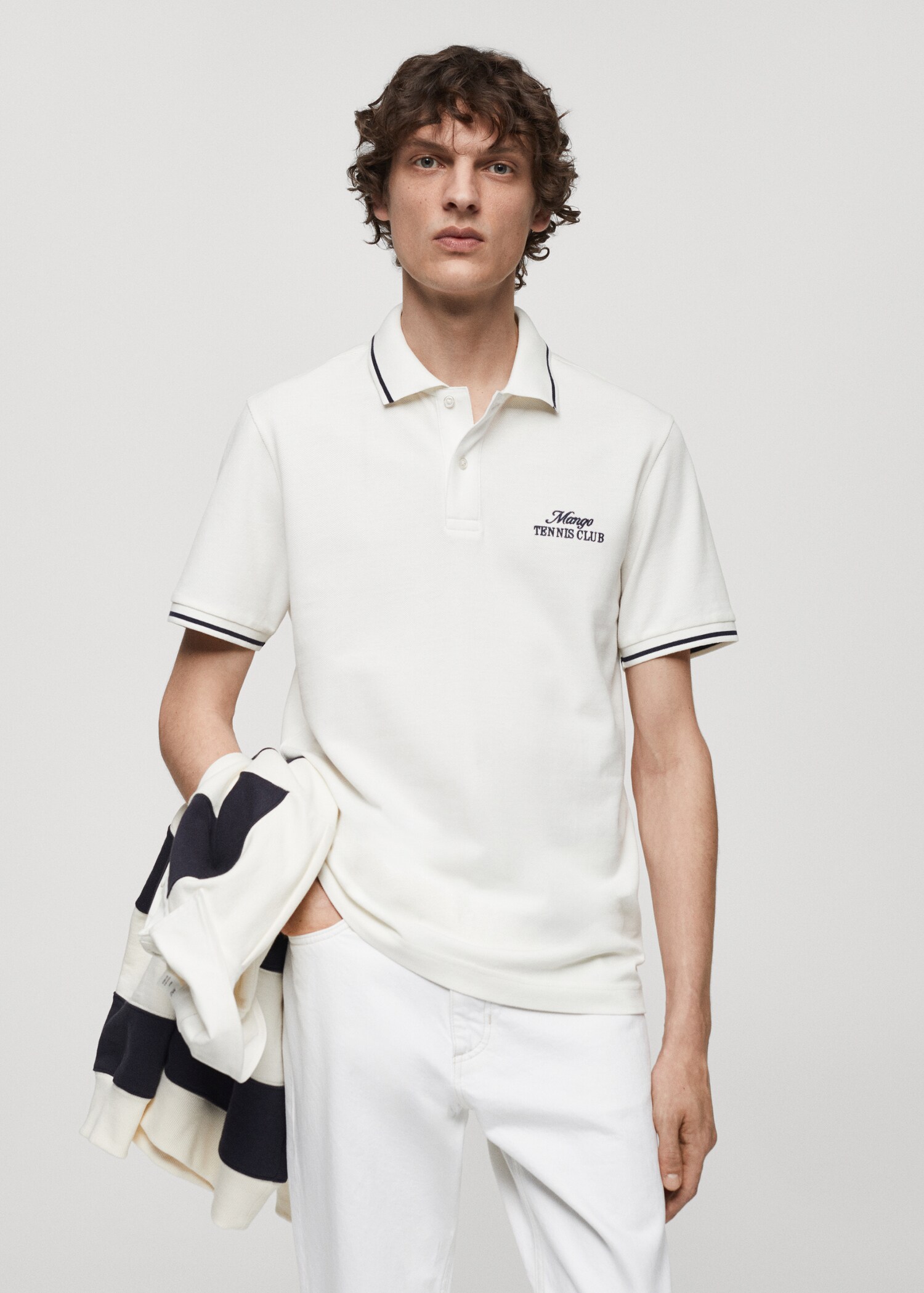 100% embroidered cotton polo shirt - Medium plane