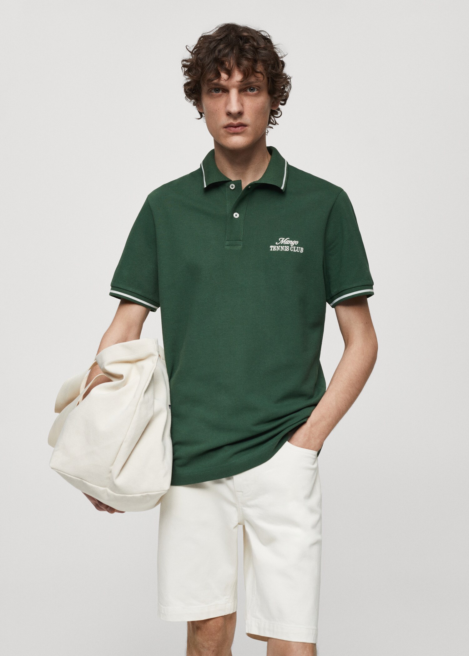 100% embroidered cotton polo shirt - Medium plane