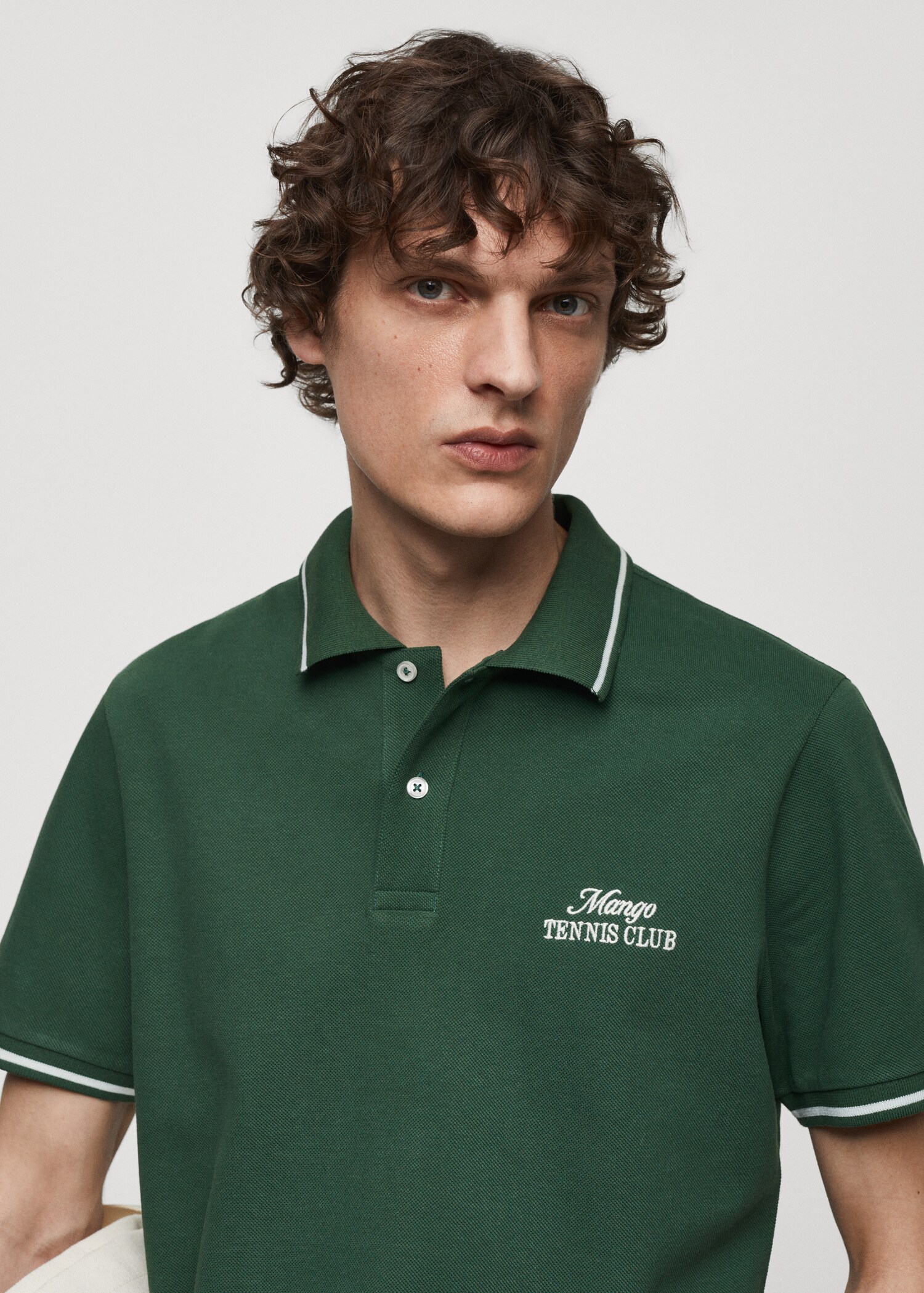 100% embroidered cotton polo shirt - Details of the article 1