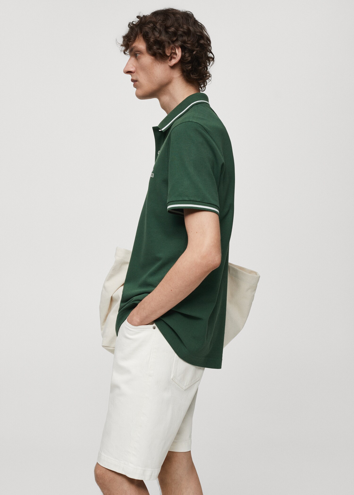 100% embroidered cotton polo shirt - Details of the article 2