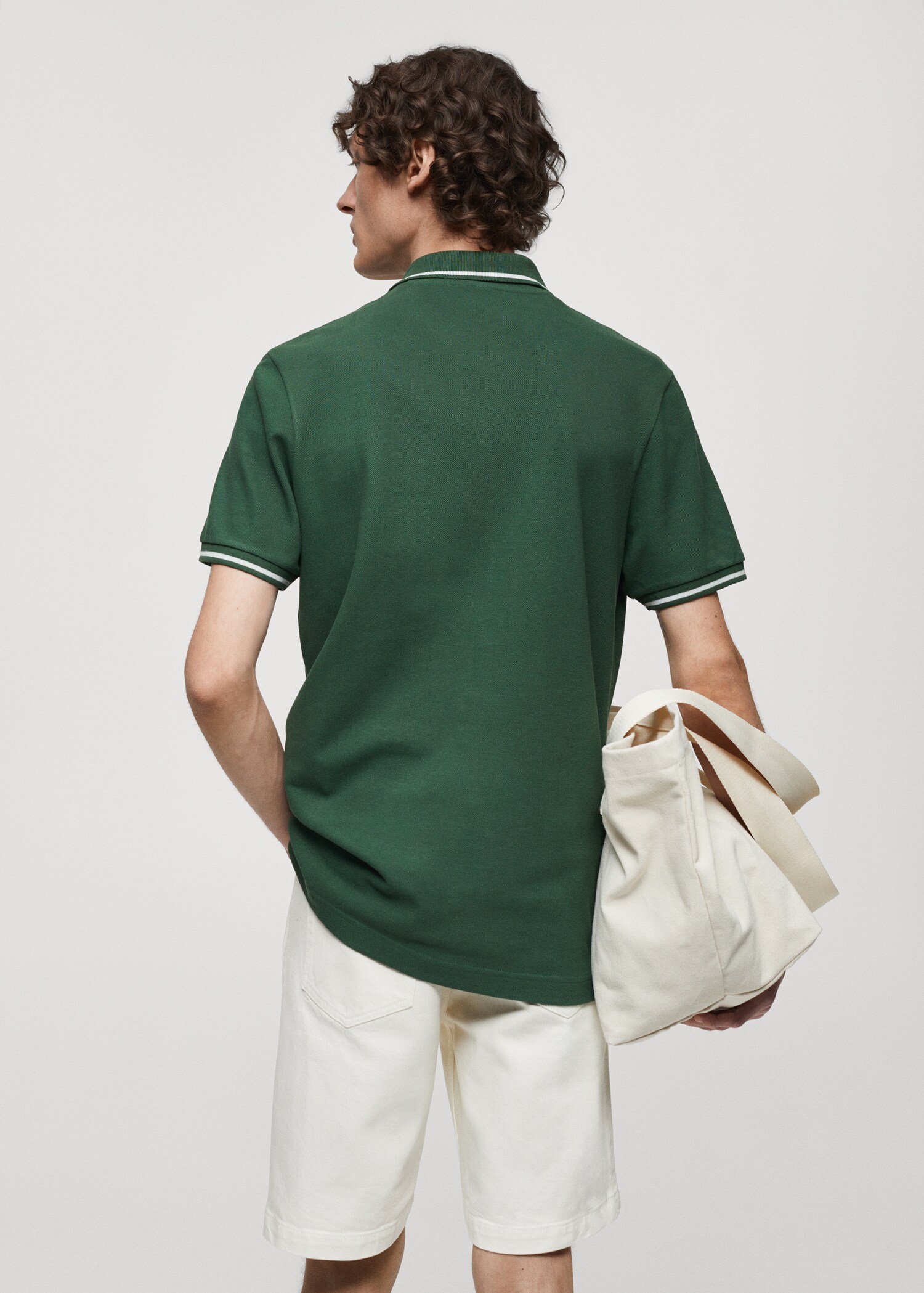 100% embroidered cotton polo shirt - Reverse of the article