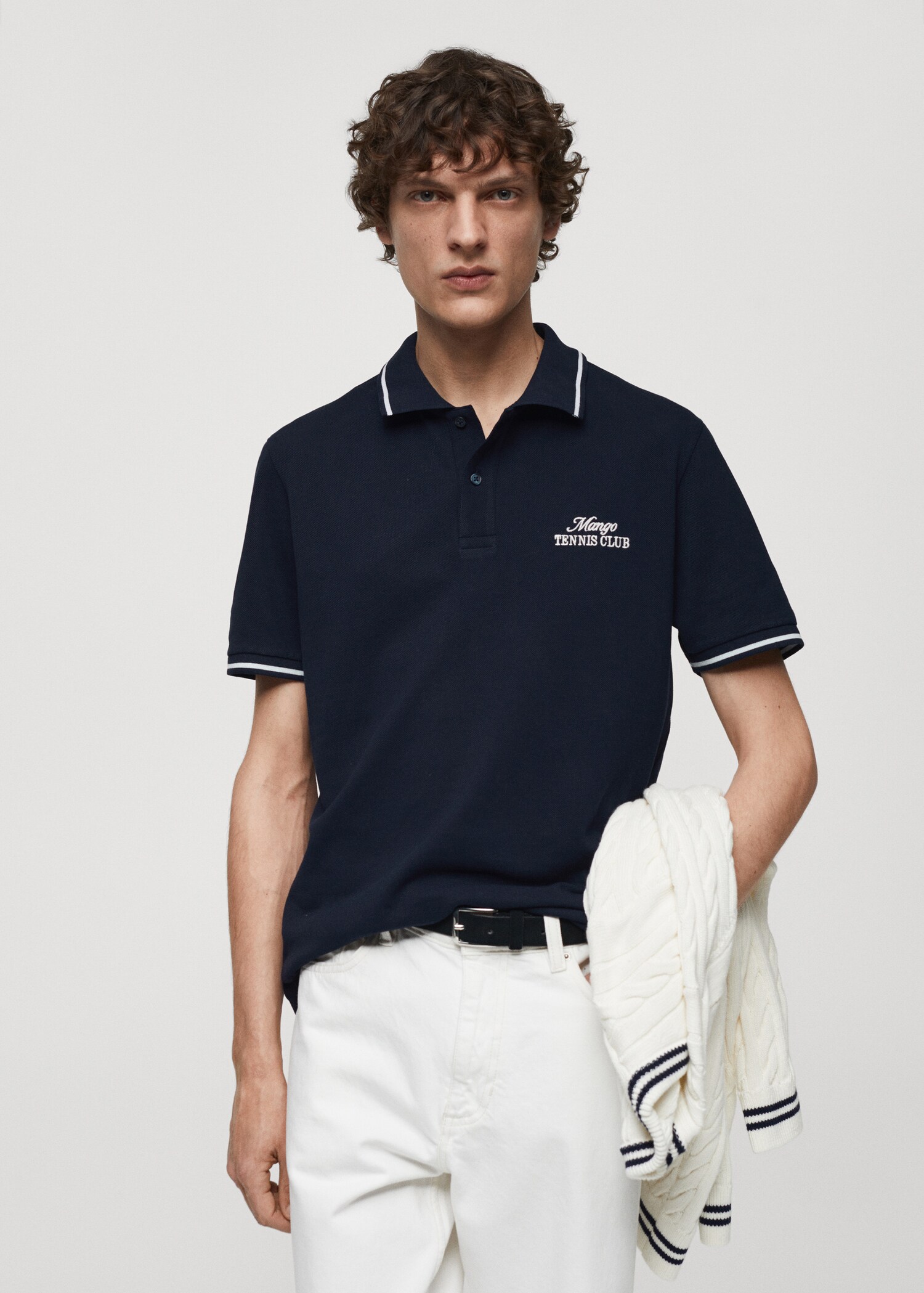 100% embroidered cotton polo shirt - Medium plane