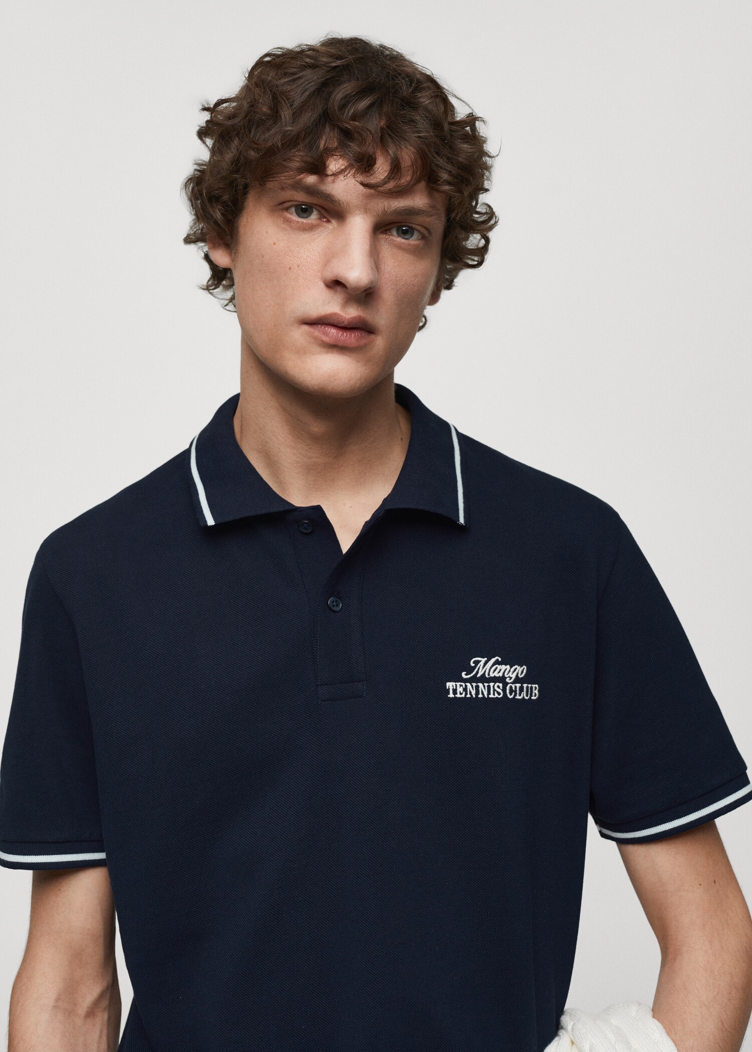 100% embroidered cotton polo shirt - Details of the article 1